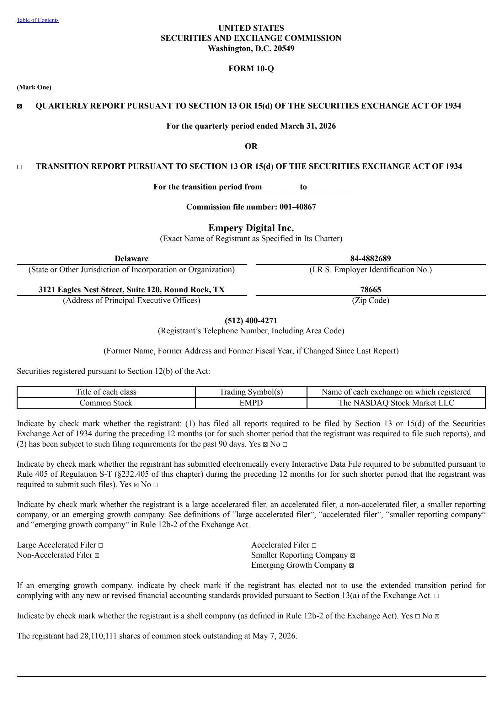 Volcon's Q1 2026 Quarterly report