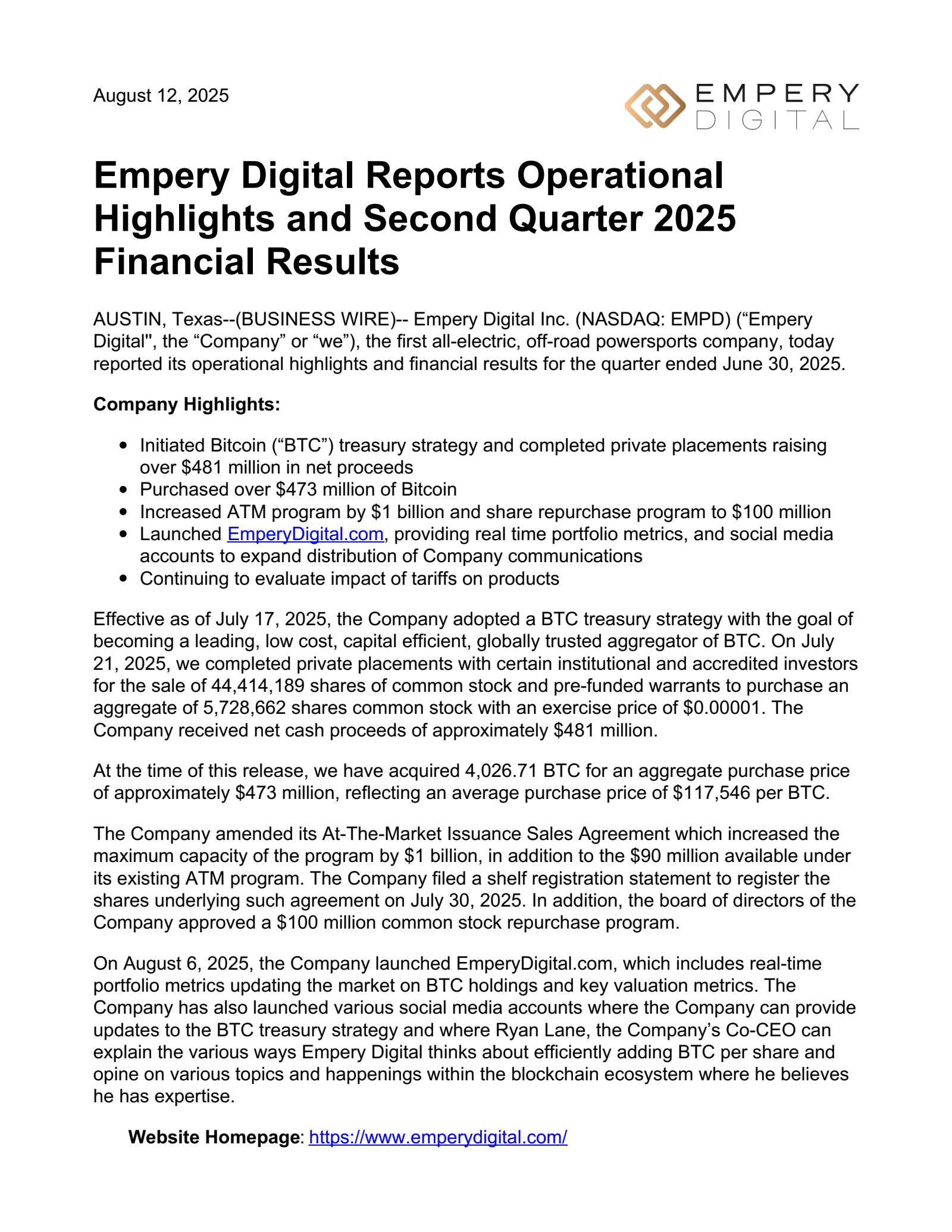 Volcon's Q2 2025 Press Release