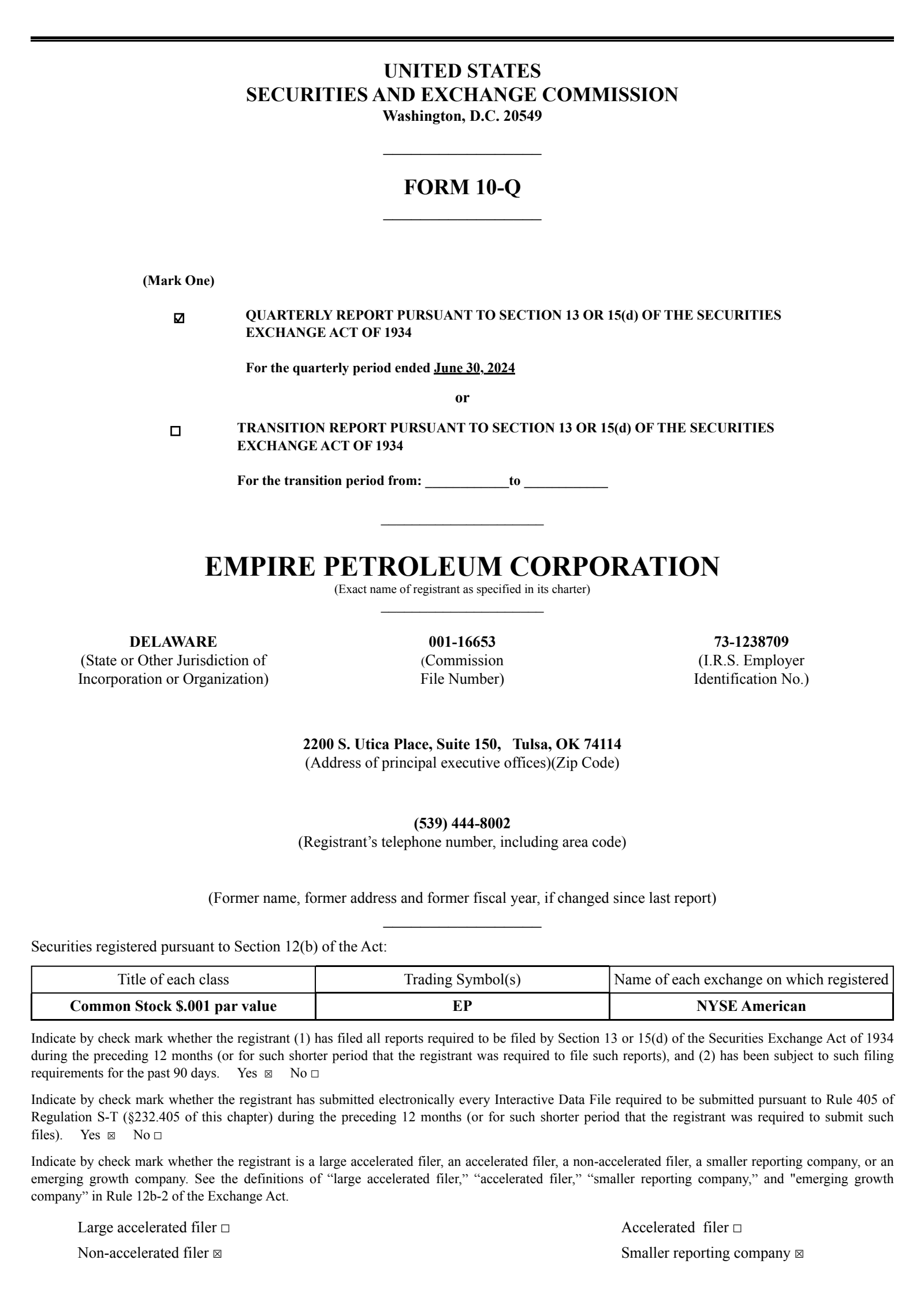 El Paso's Q2 2024 Quarterly report