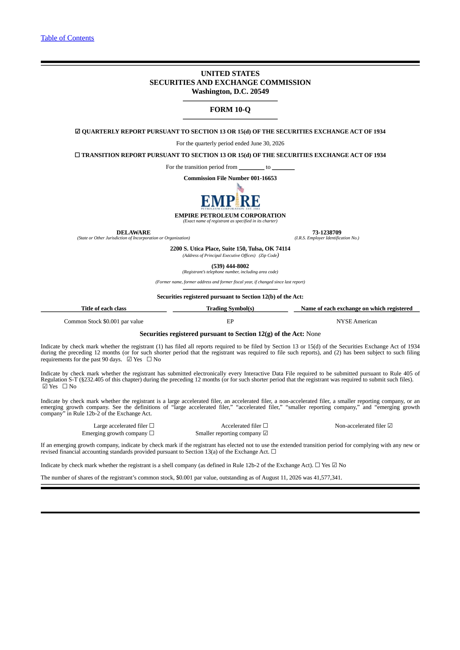 El Paso's Q2 2026 Quarterly report