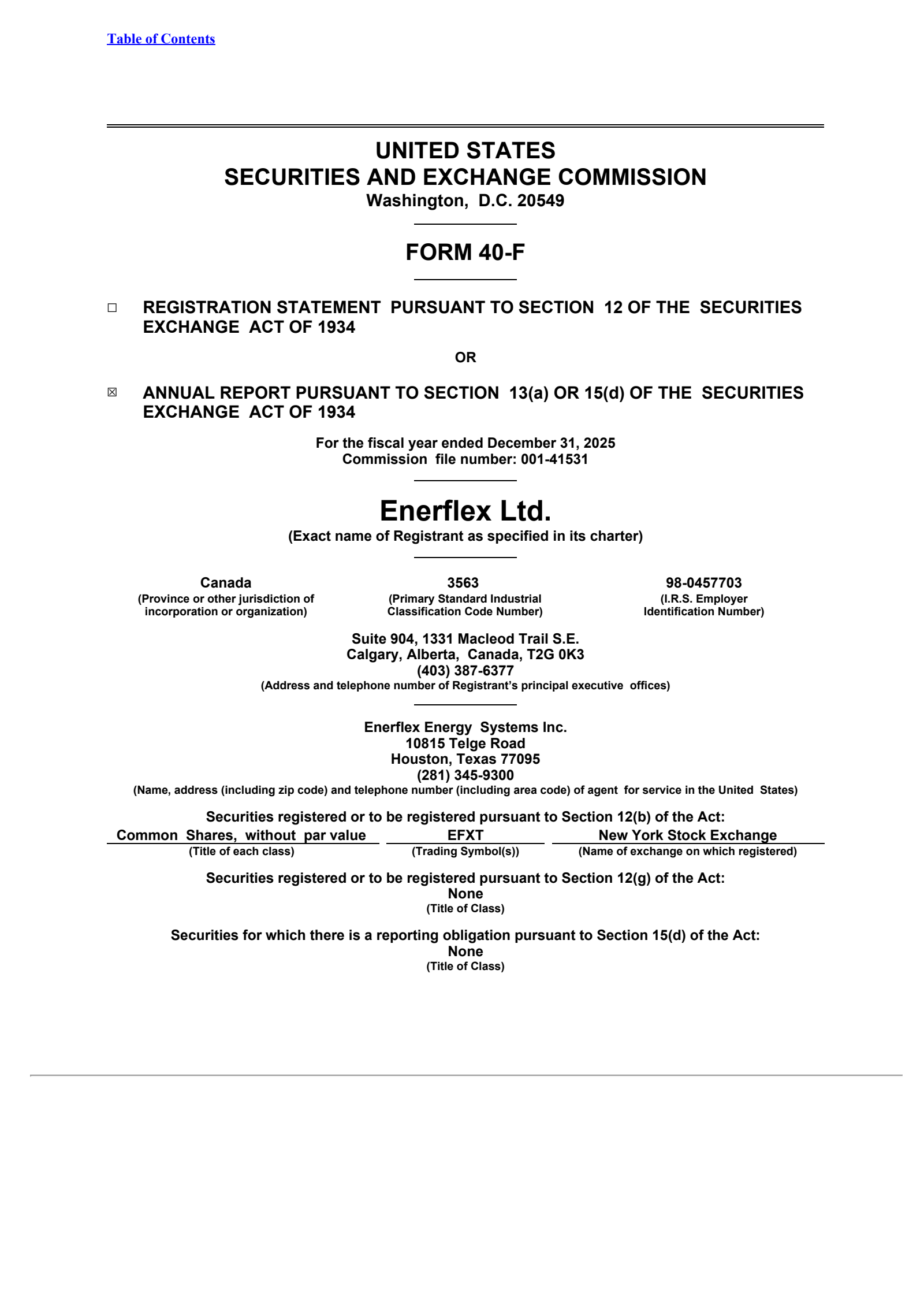 Enerflex's Q4 2025 Annual report