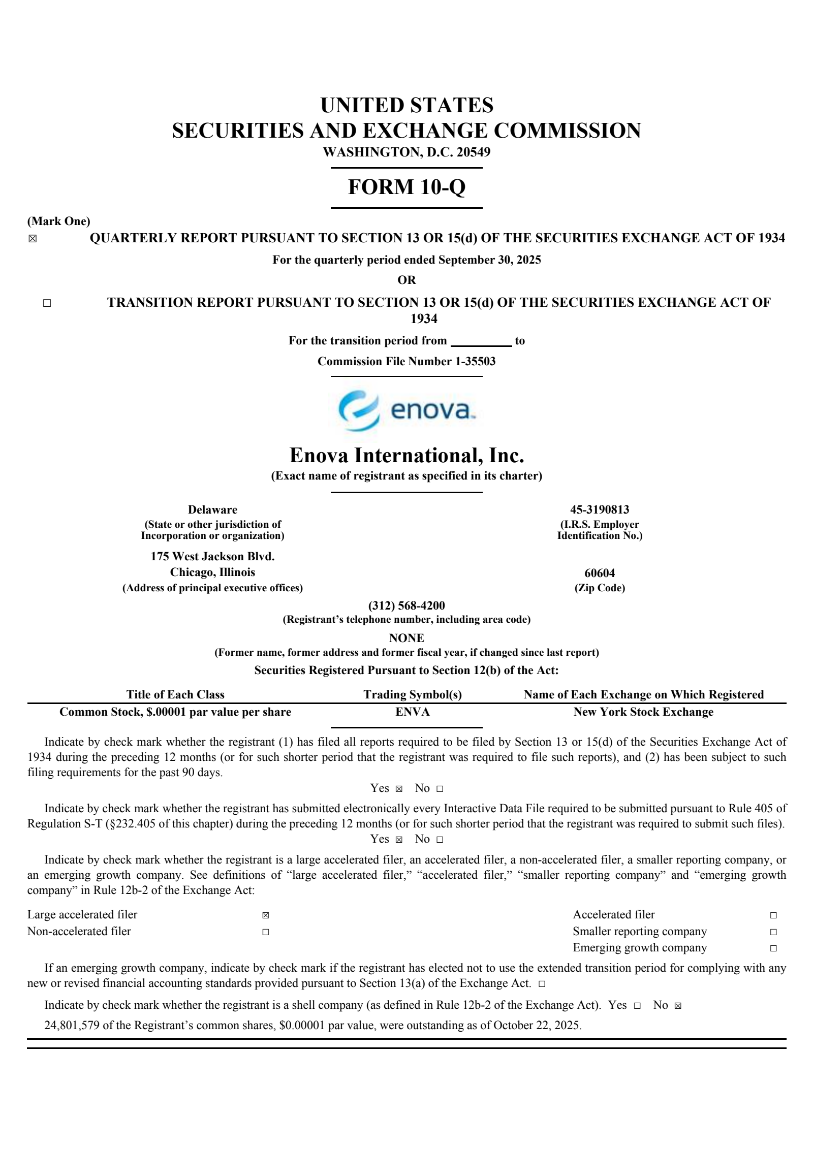 Enova International's Q3 2025 Quarterly Report