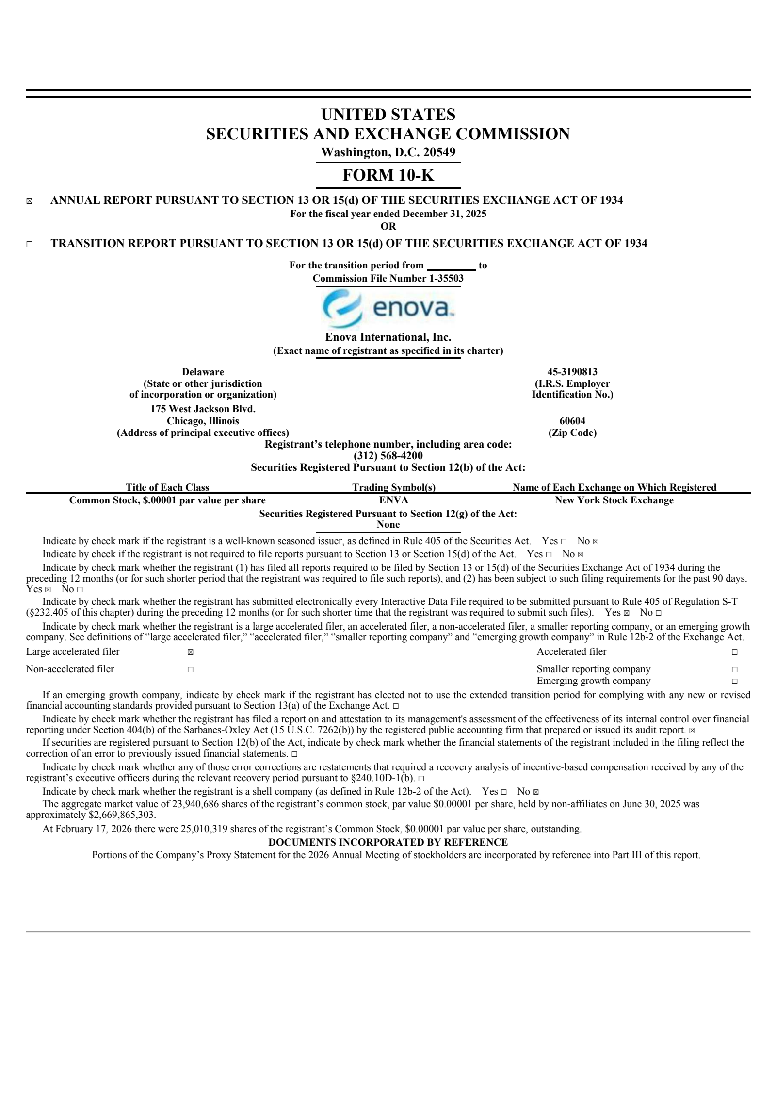 Enova International's Q4 2025 Annual report