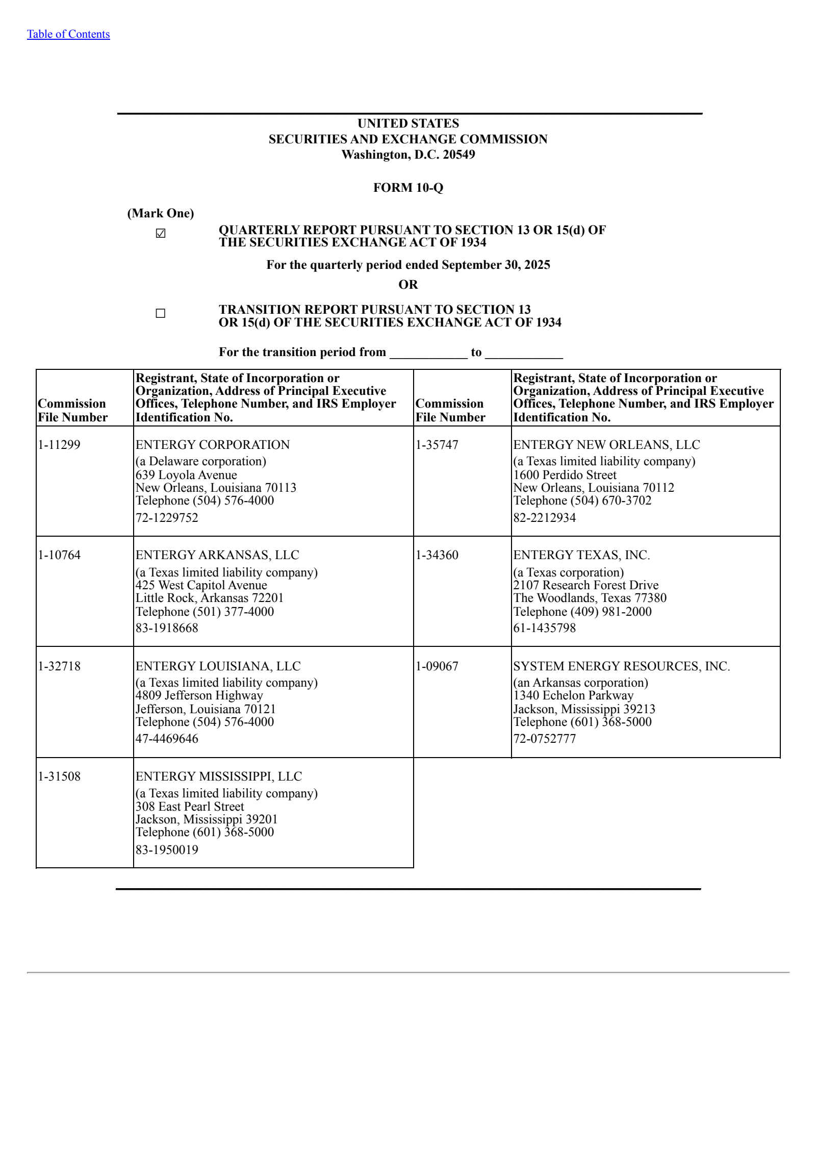 Entergy's Q3 2025 Quarterly Report