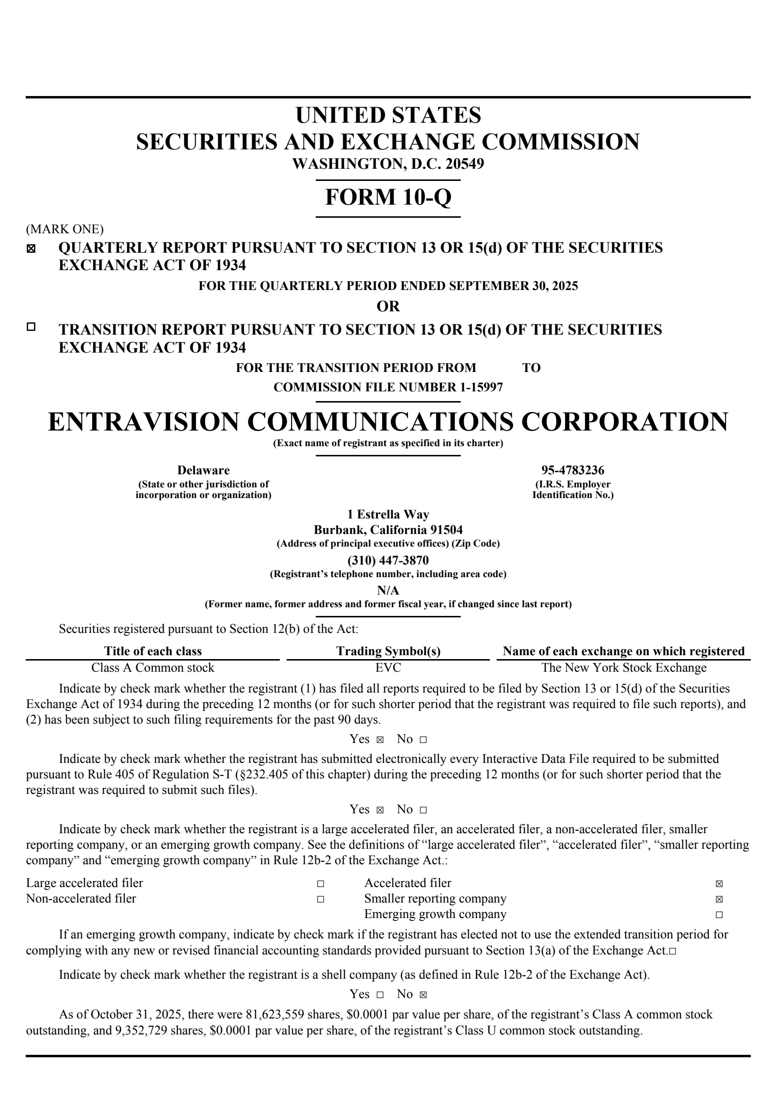 Entravision Communications' Q3 2025 Quarterly Report
