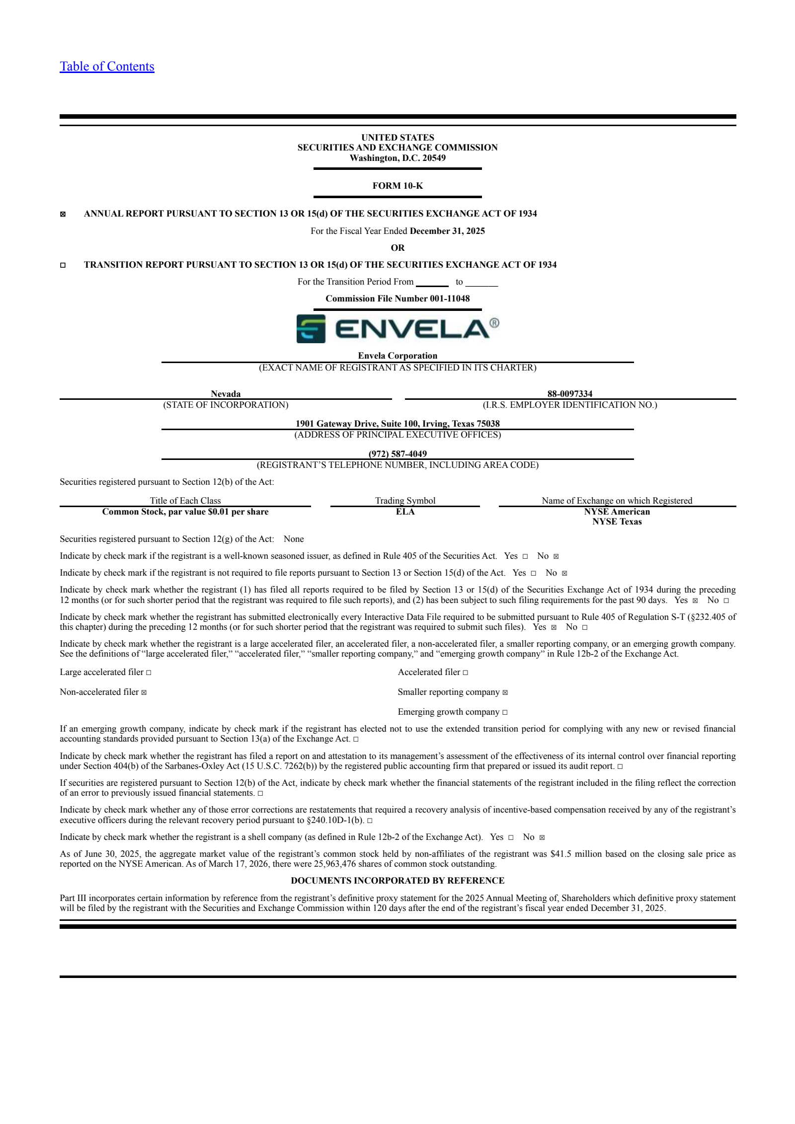 Envela's Q4 2025 Annual report