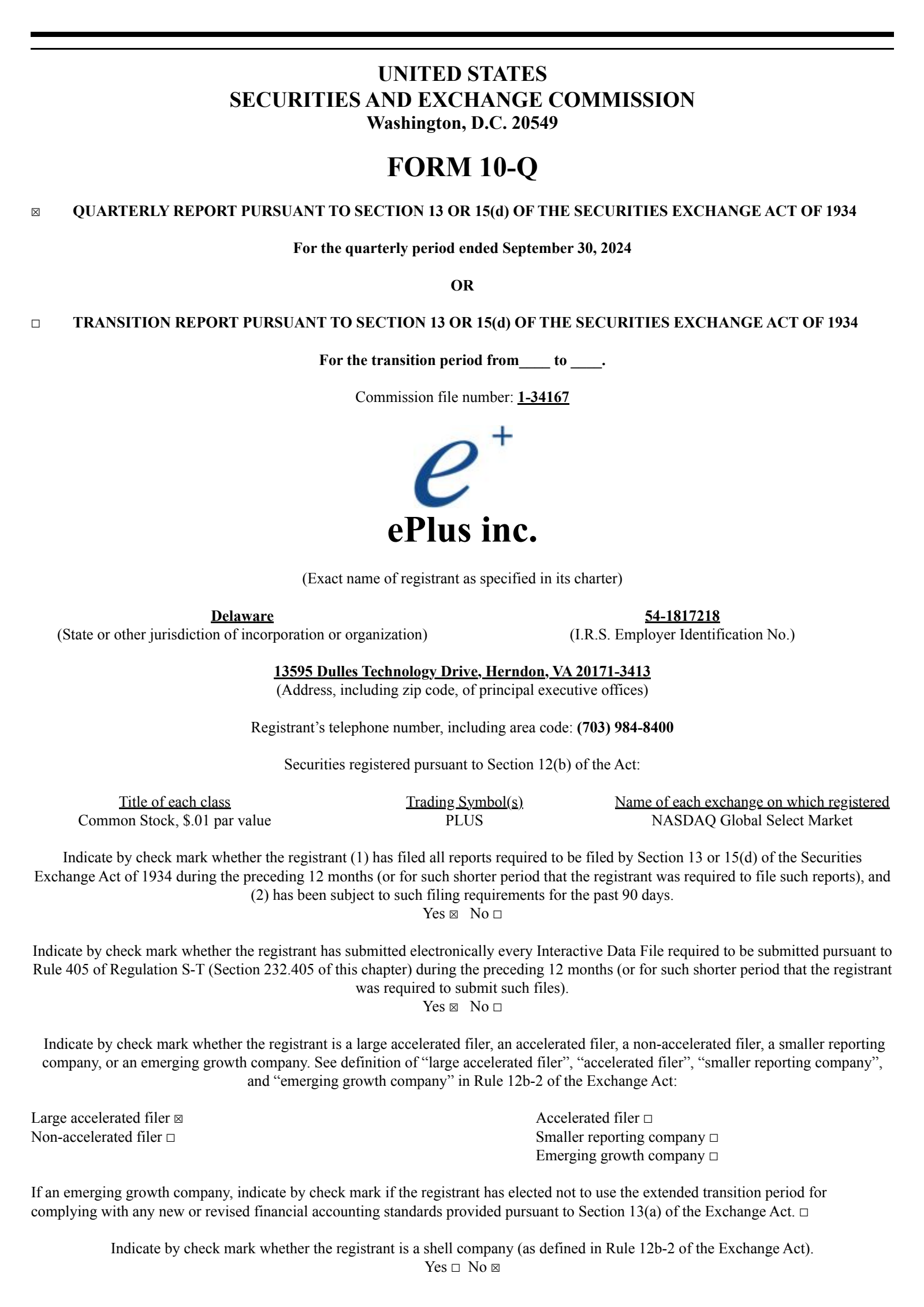 ePlus' Q2 2025 Quarterly report