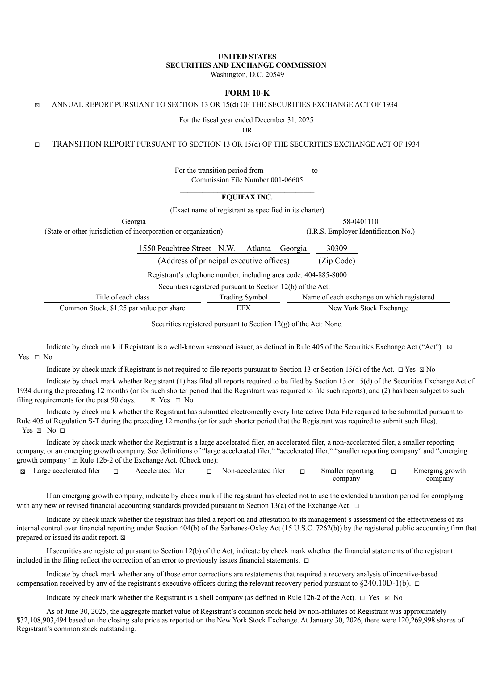 Equifax's Q4 2025 Annual report