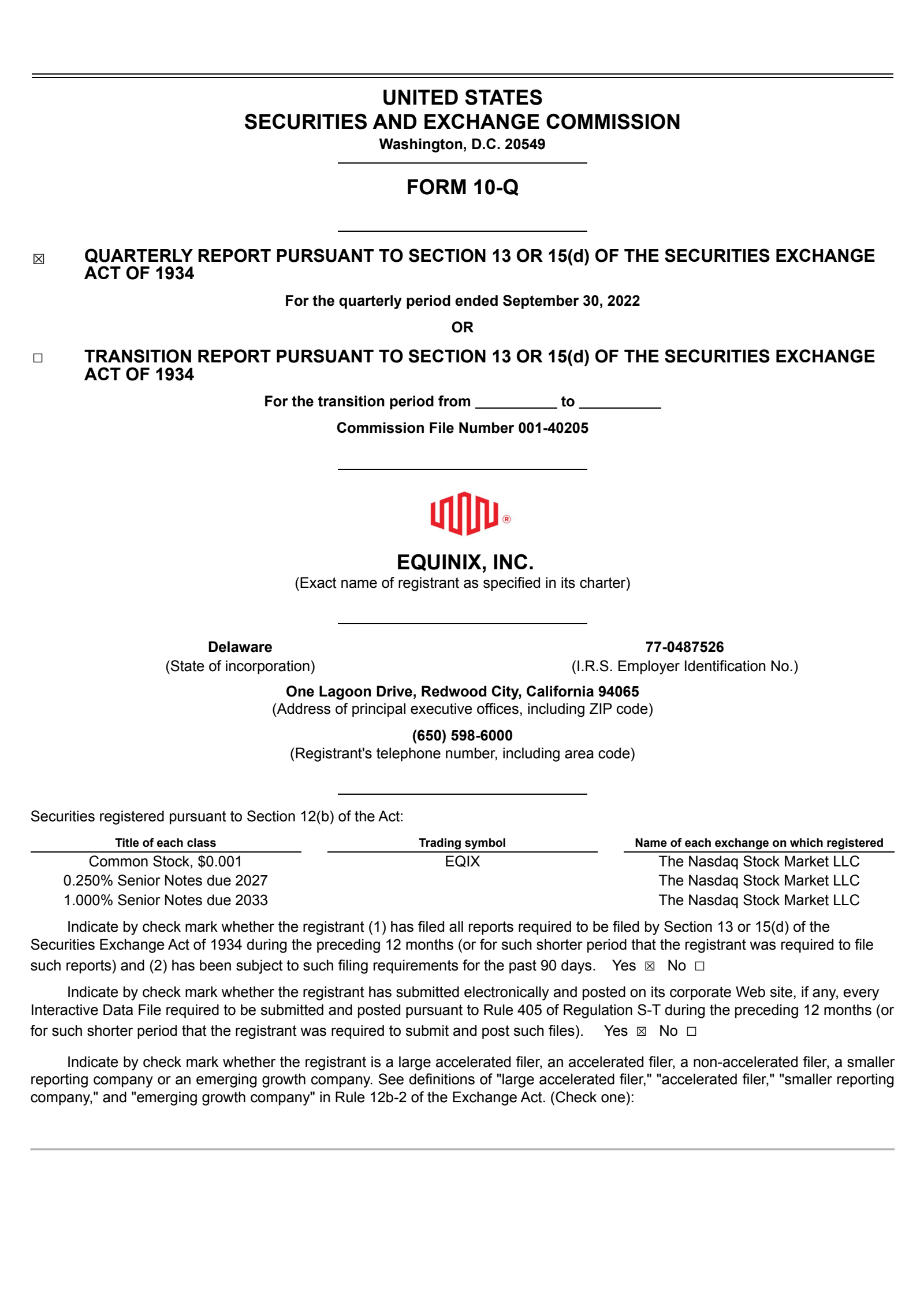 Equinix's Q3 2022 Quarterly report