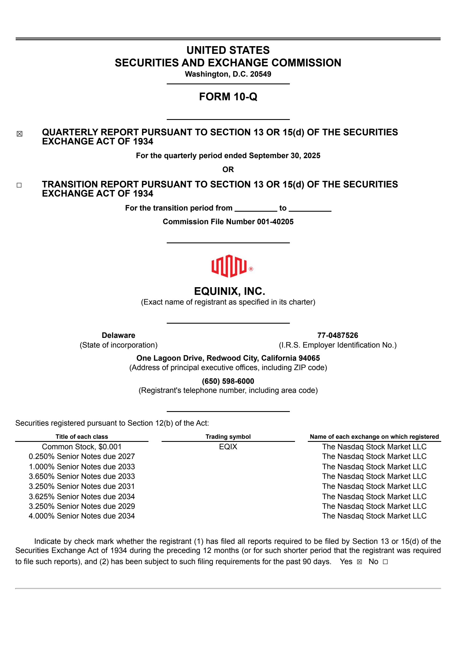 Equinix's Q3 2025 Quarterly Report