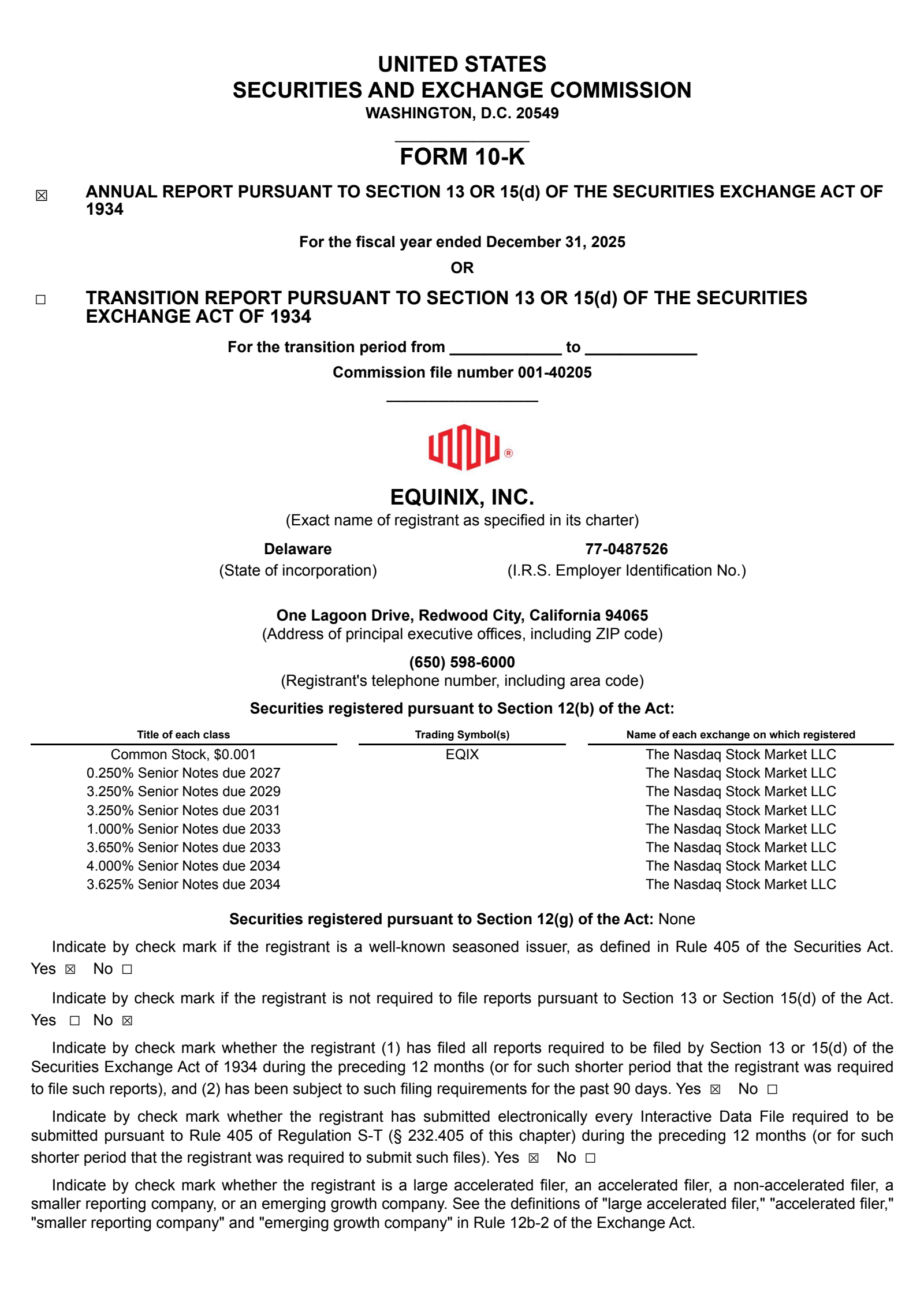 Equinix's Q4 2025 Annual report