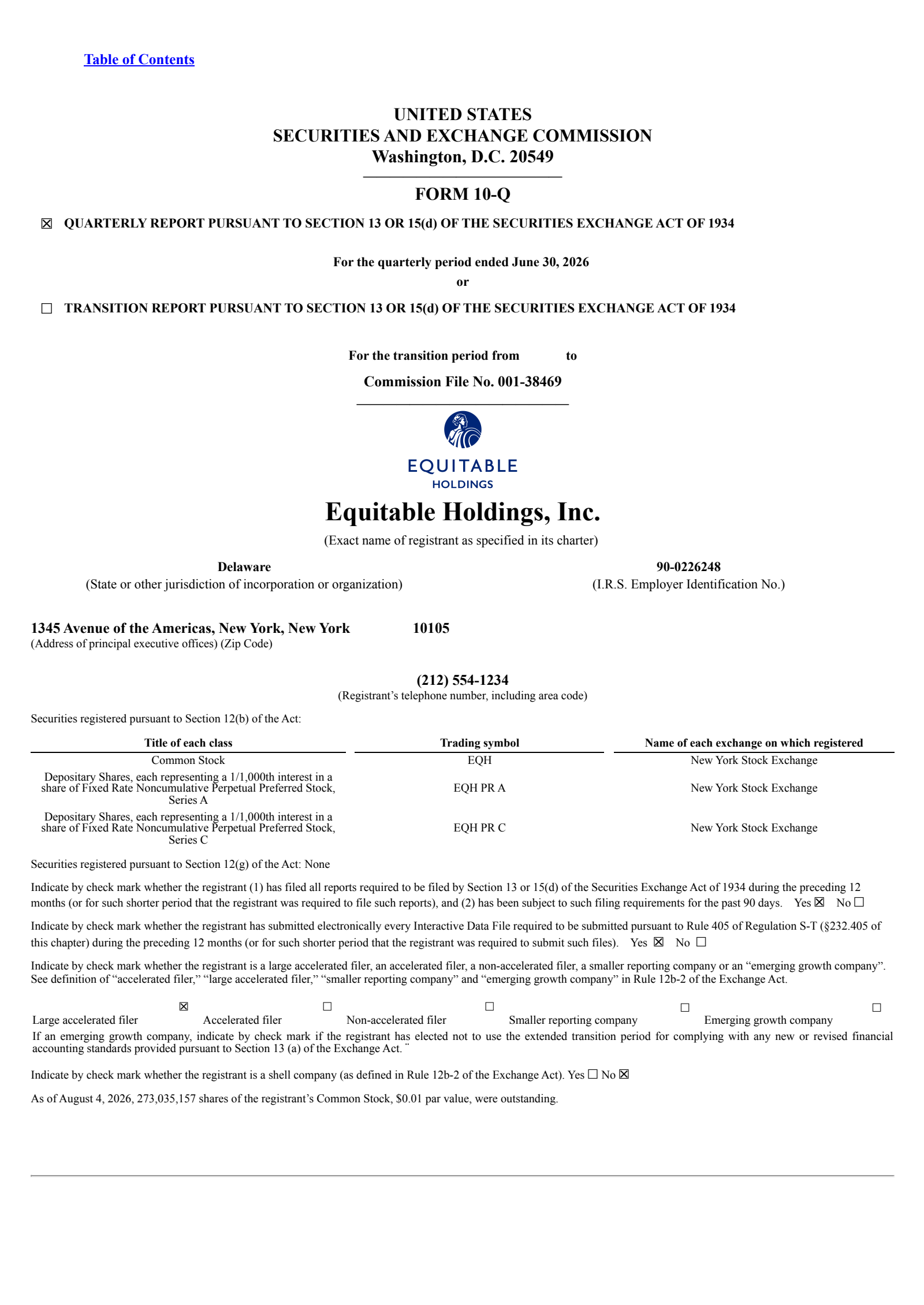 Equitable's Q2 2026 Quarterly report