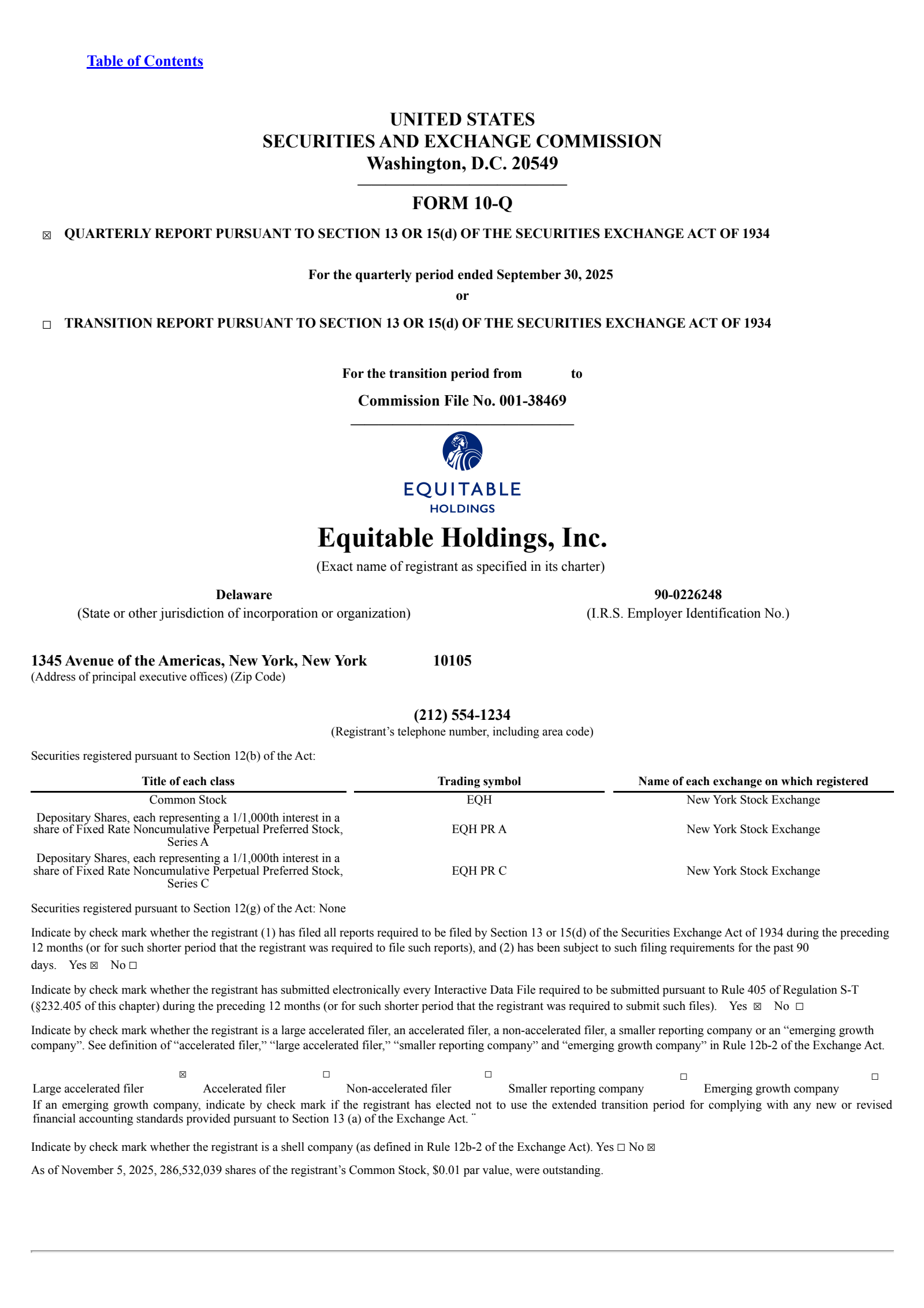 Equitable's Q3 2025 Quarterly Report