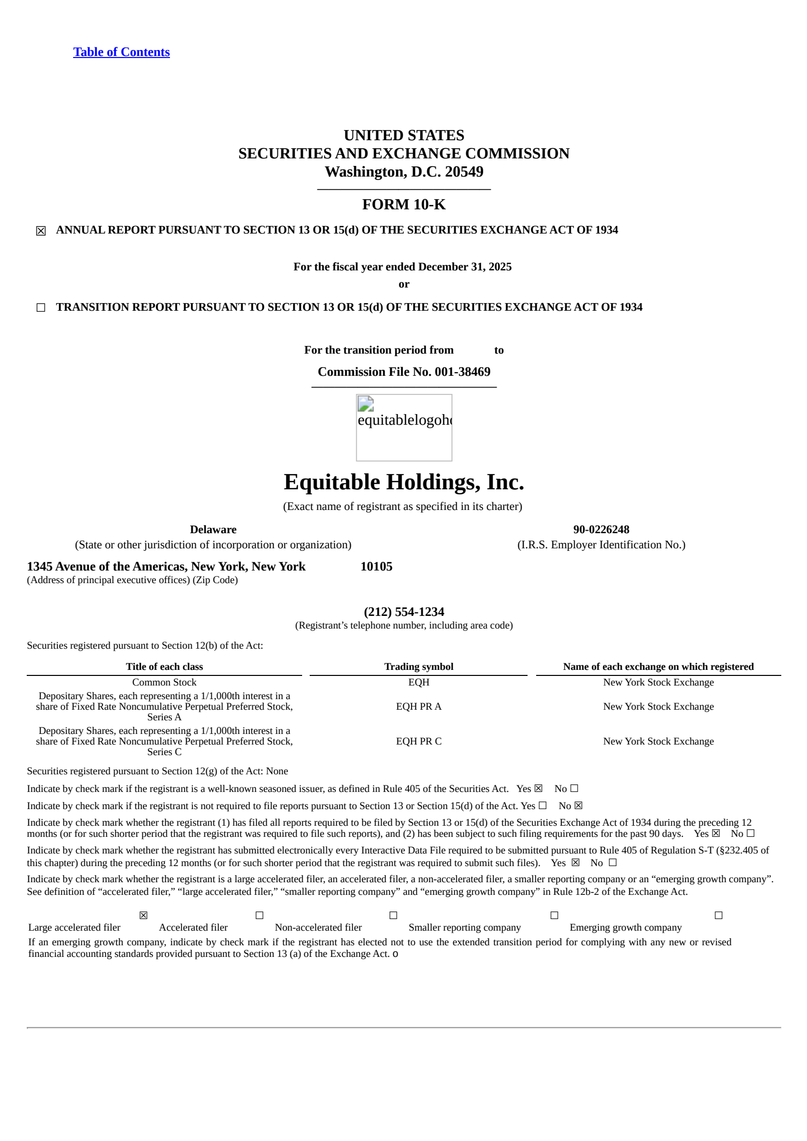 Equitable's Q4 2025 Annual report