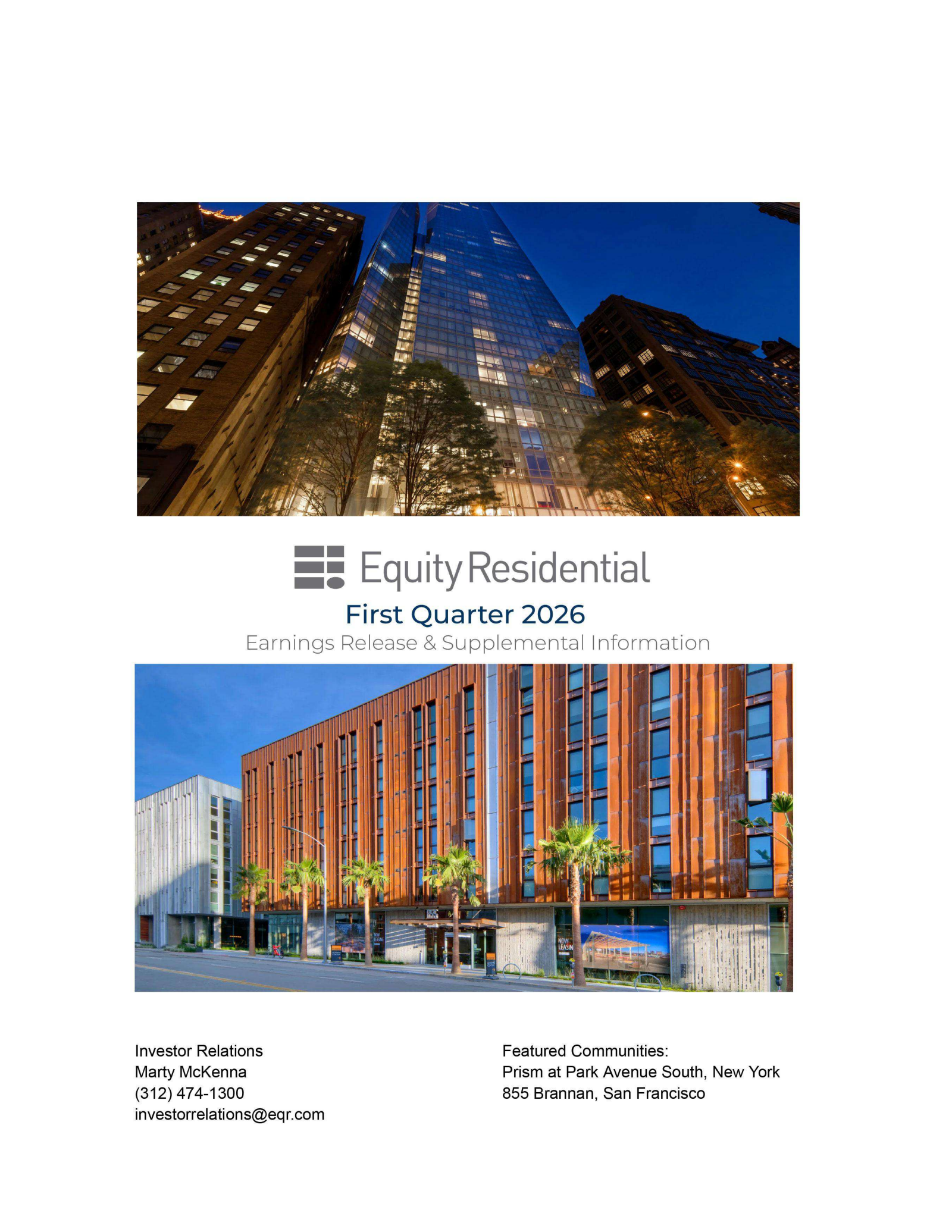 Equity Residential's Q1 2026 Press Release