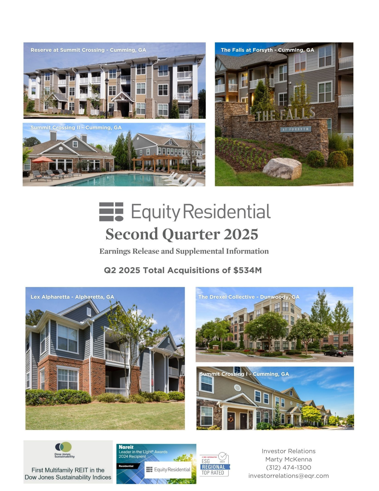 Equity Residential's Q2 2025 Press Release