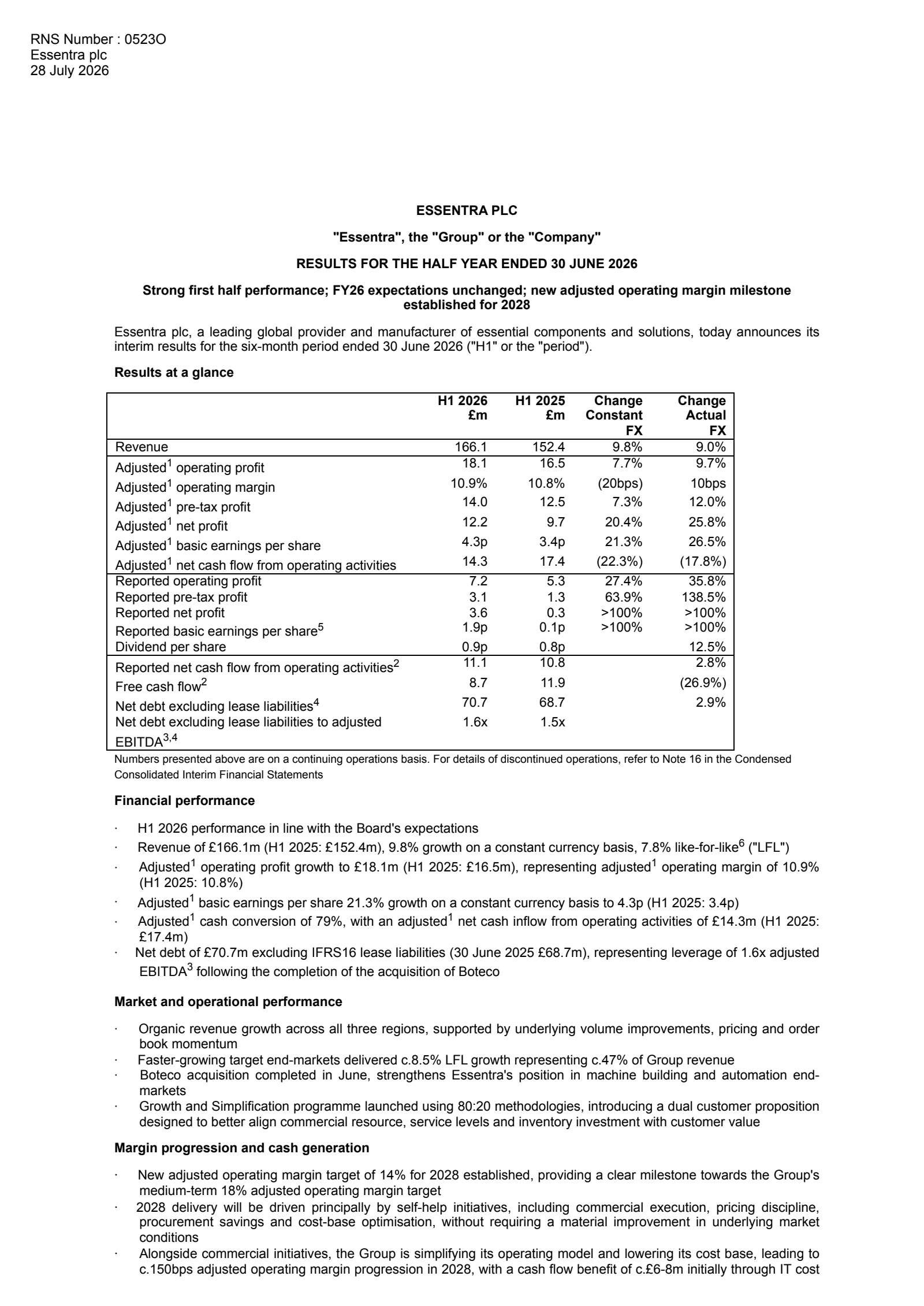 Essentra's H1 2026 Interim report