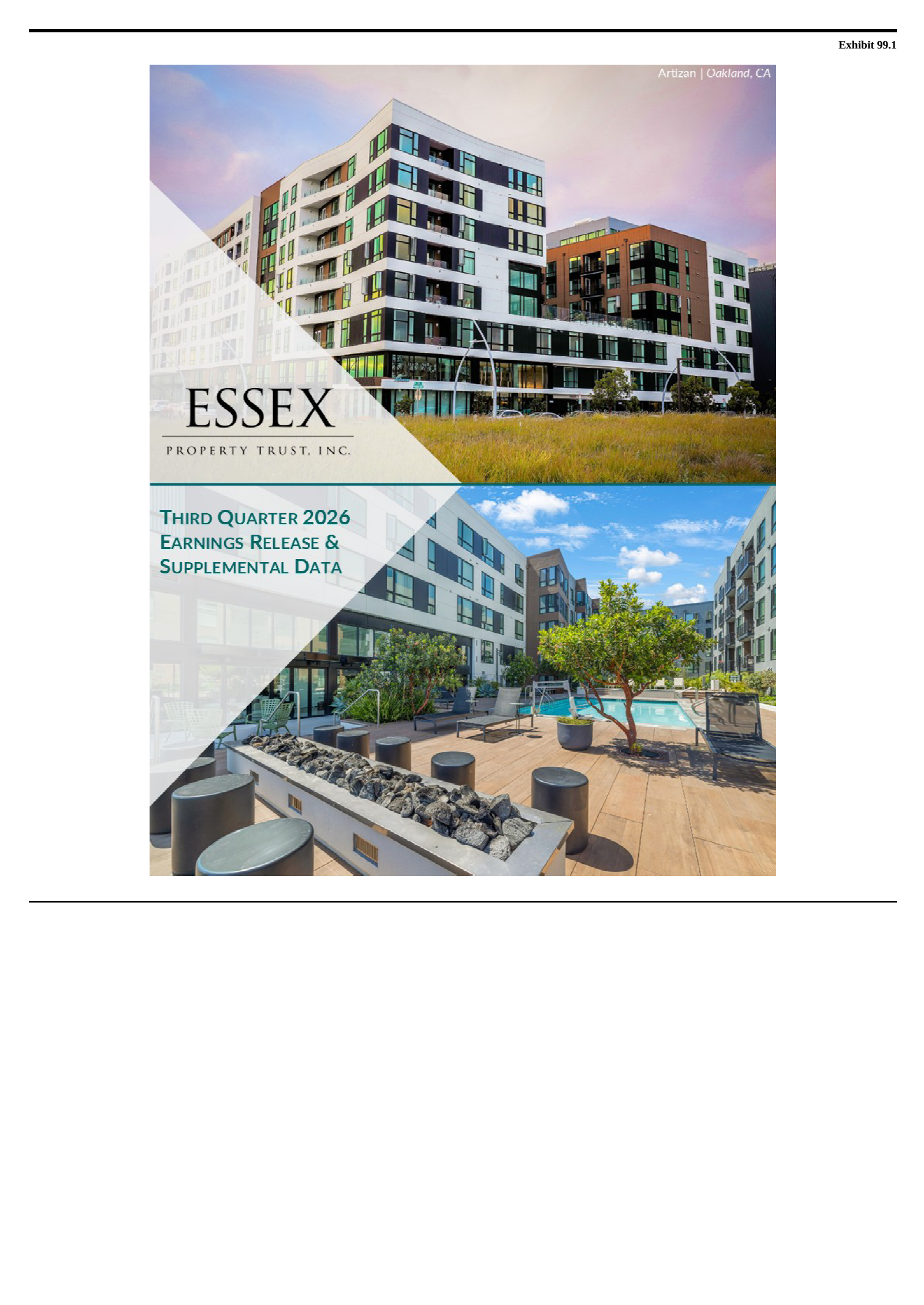 Essex Property Trust's Q3 2026 Press Release