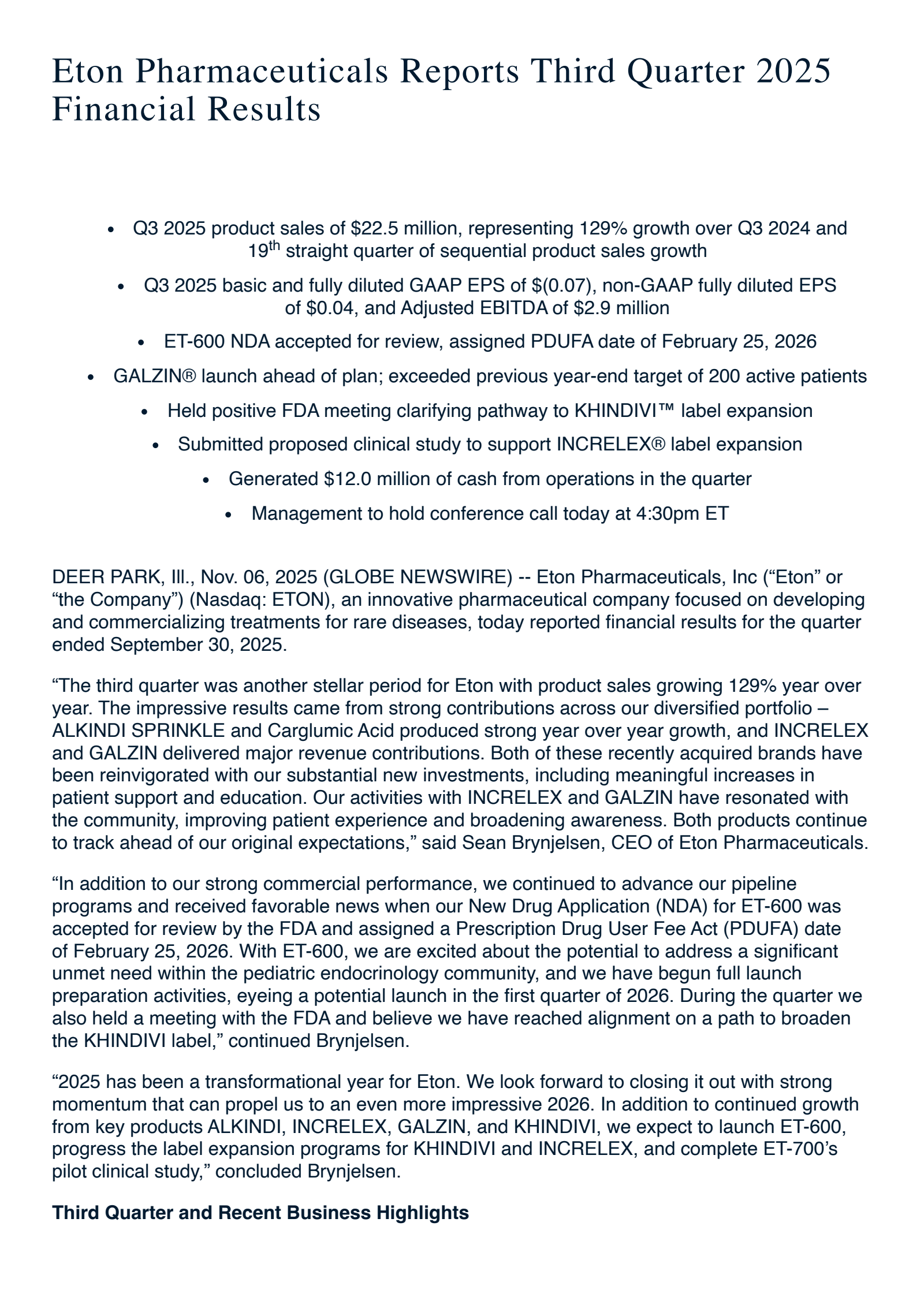 Eton Pharmaceuticals' Q3 2025 Earnings Release