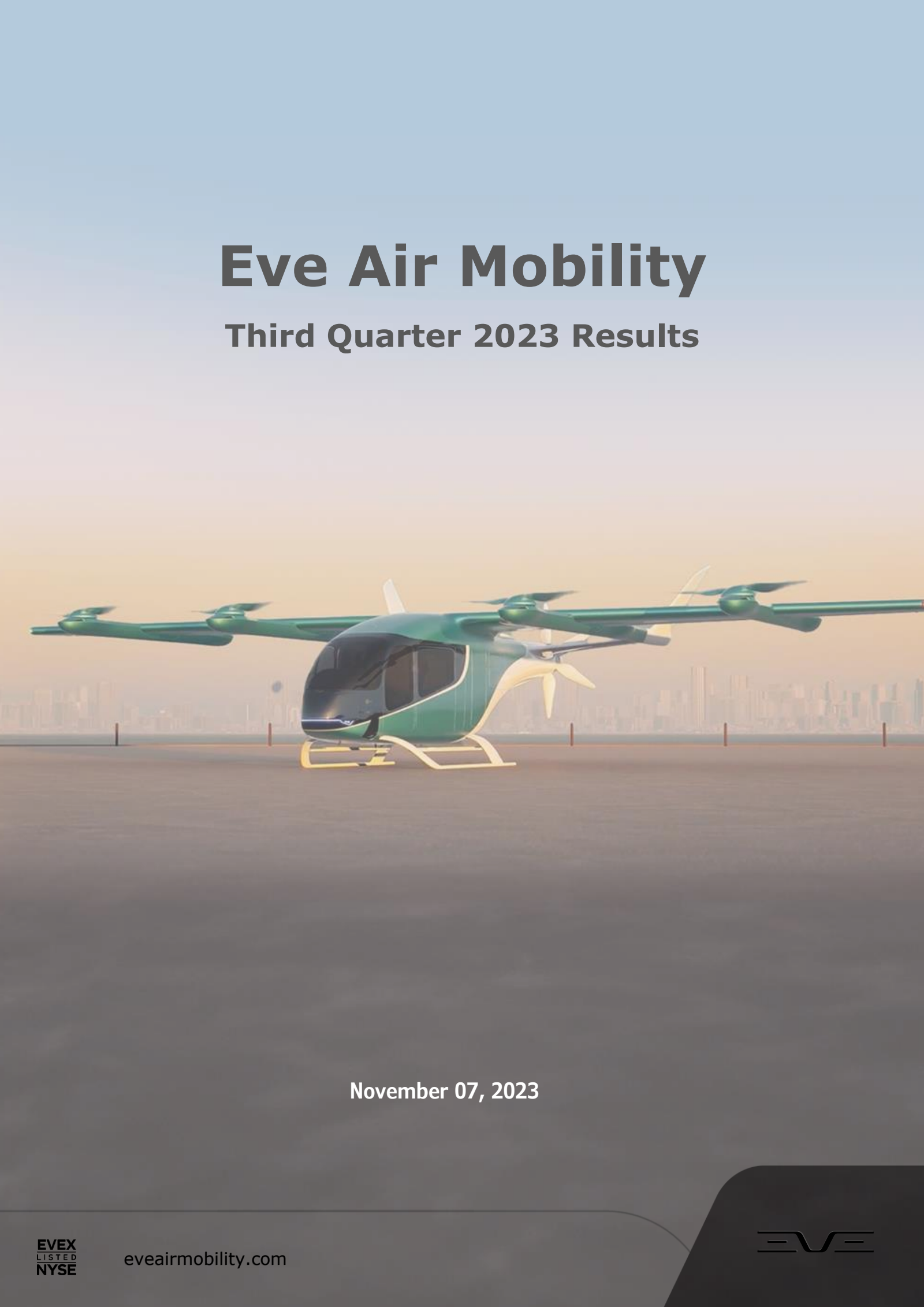 EVE's Q3 2023 Press Release