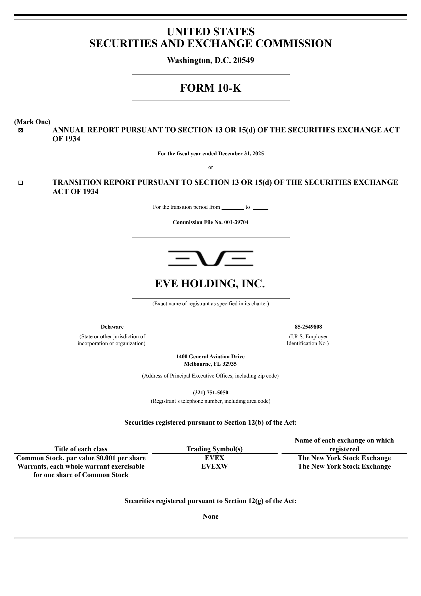 EVE's Q4 2025 Annual report