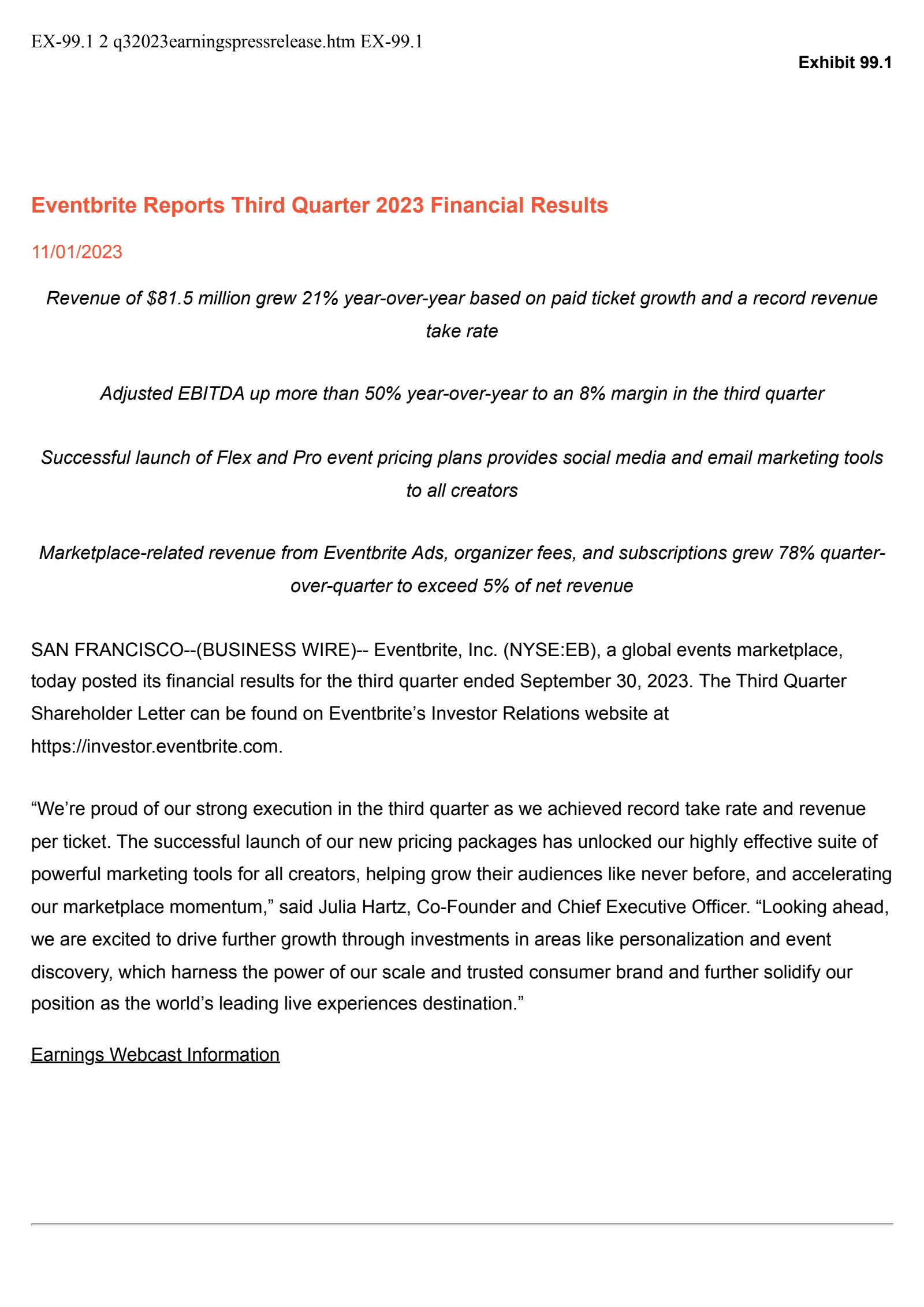 Catalent's Q3 2023 Press Release
