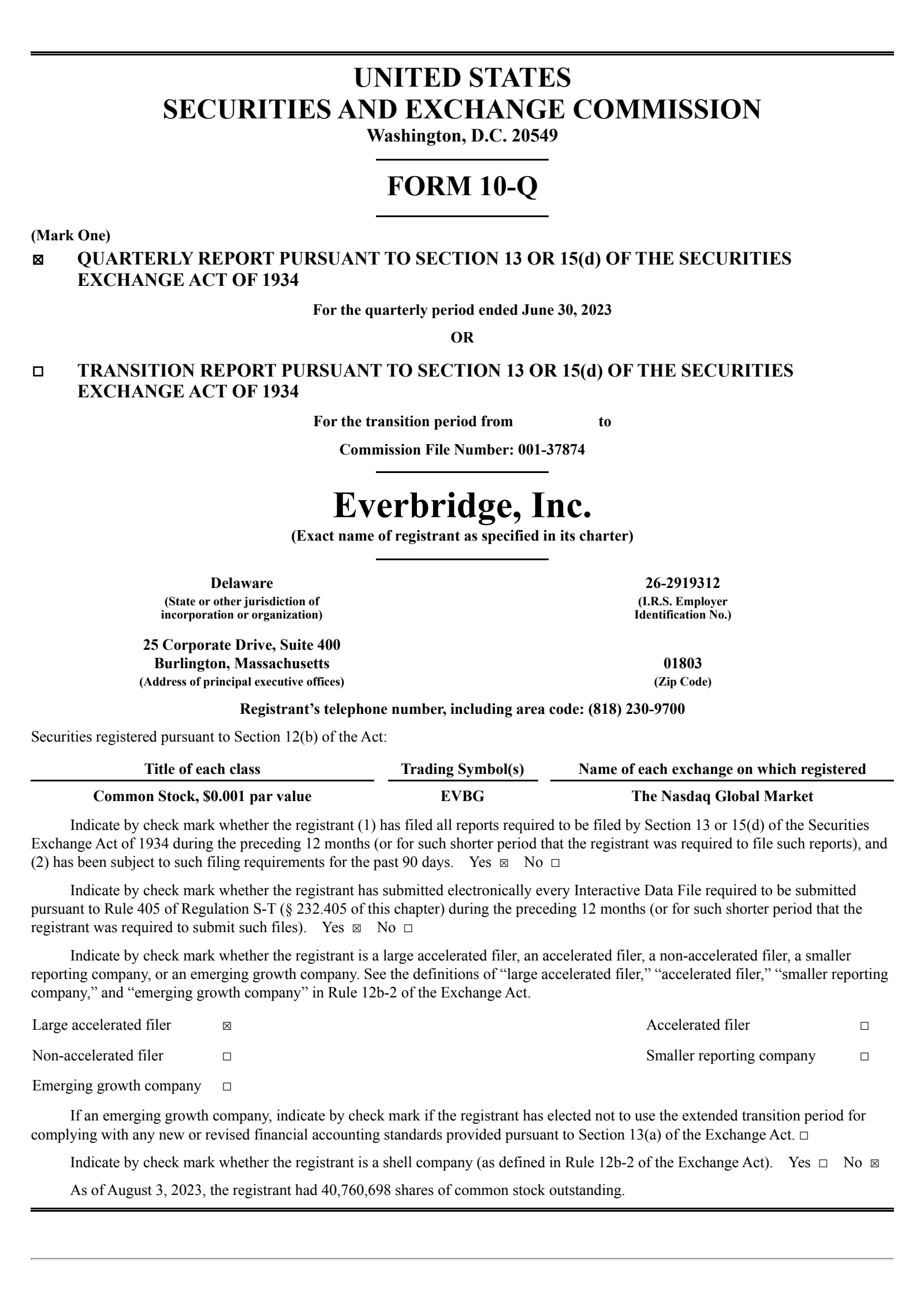 Everbridge's Q2 2023 Quarterly report