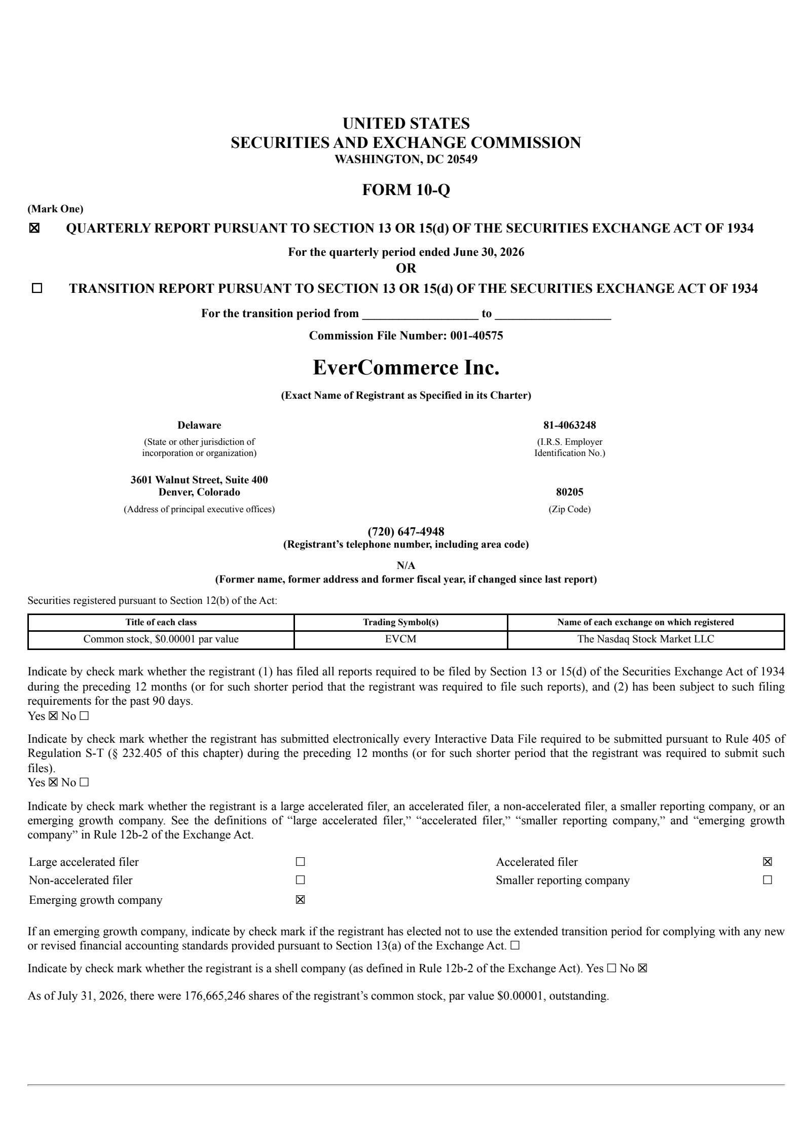 EverCommerce's Q2 2026 Quarterly report
