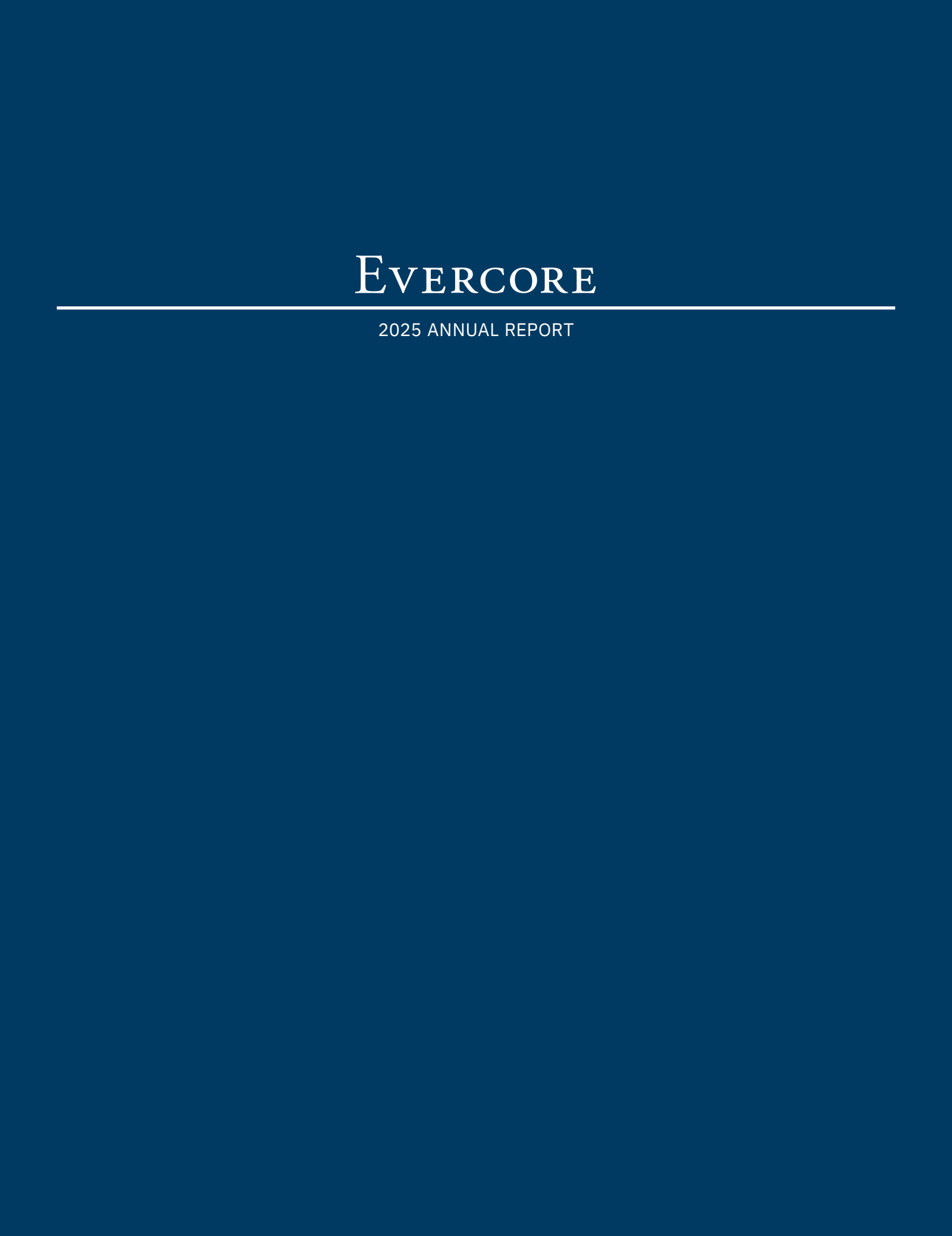 Evercore's Q4 2025 Annual report