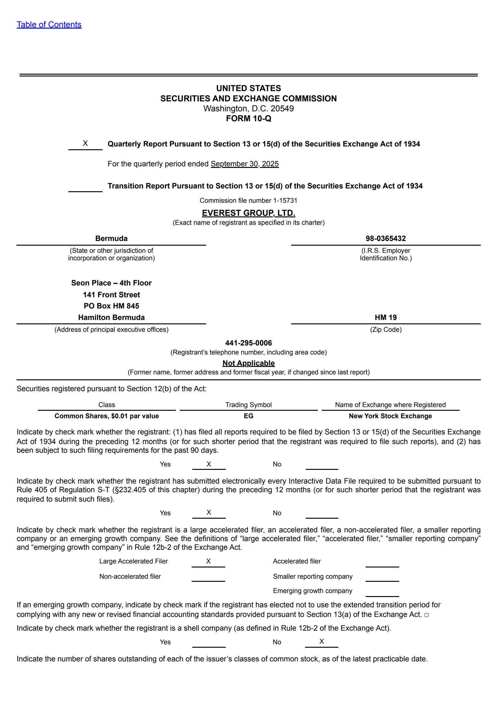 Everest Group's Q3 2025 Quarterly Report