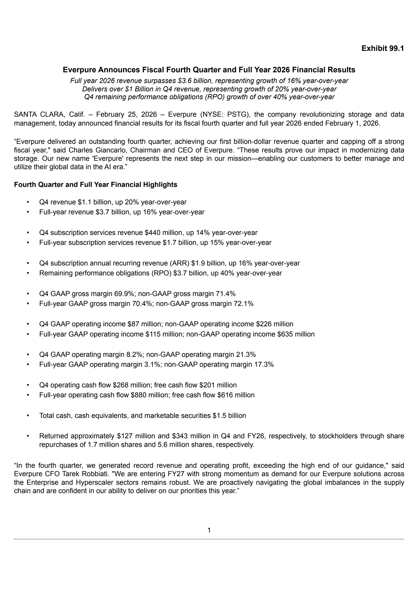 Everpure's Q4 2026 Press Release