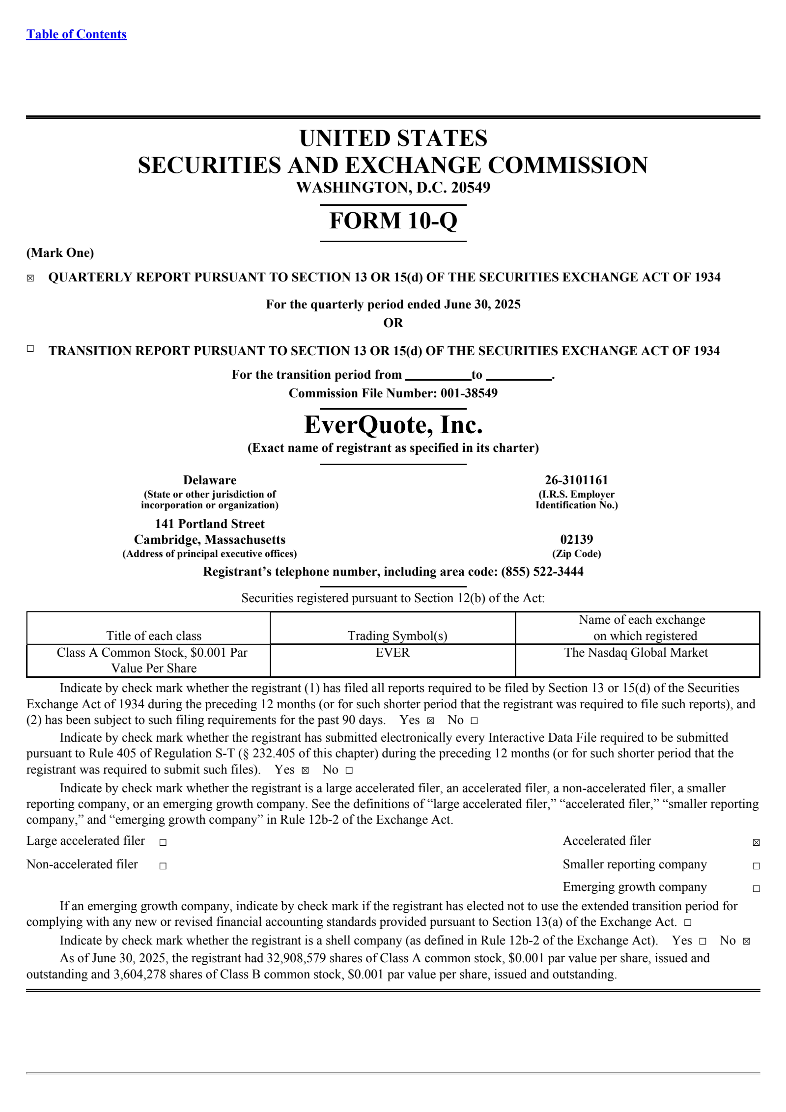 EverQuote's Q2 2025 Quarterly report