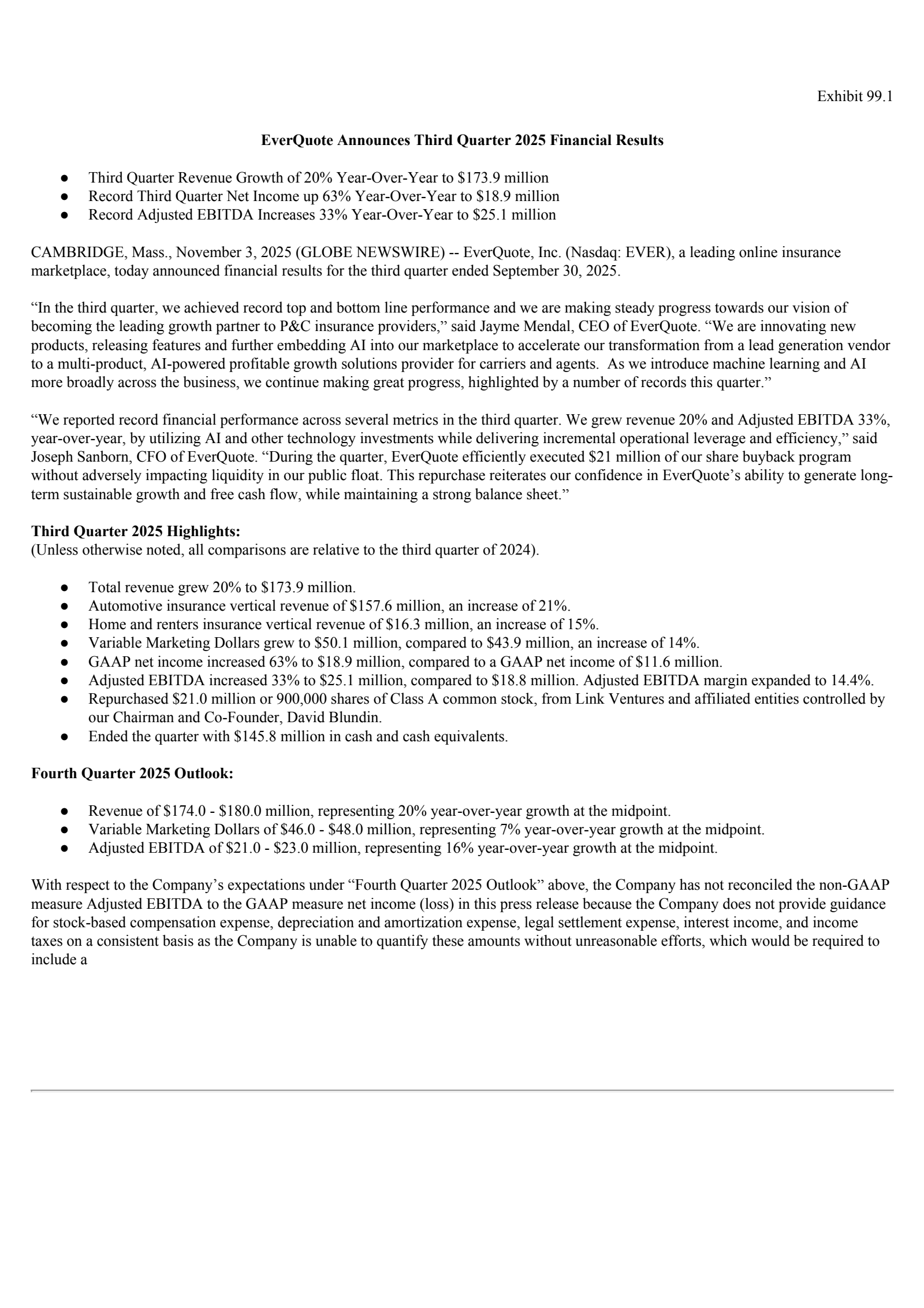 EverQuote's Q3 2025 Earnings Release