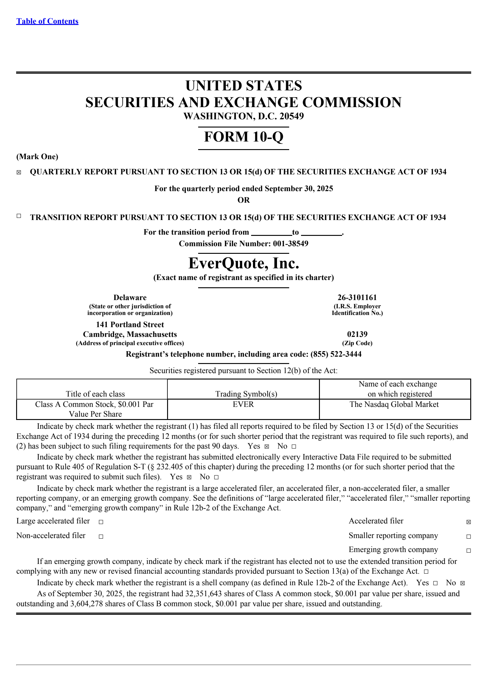 EverQuote's Q3 2025 Quarterly Report
