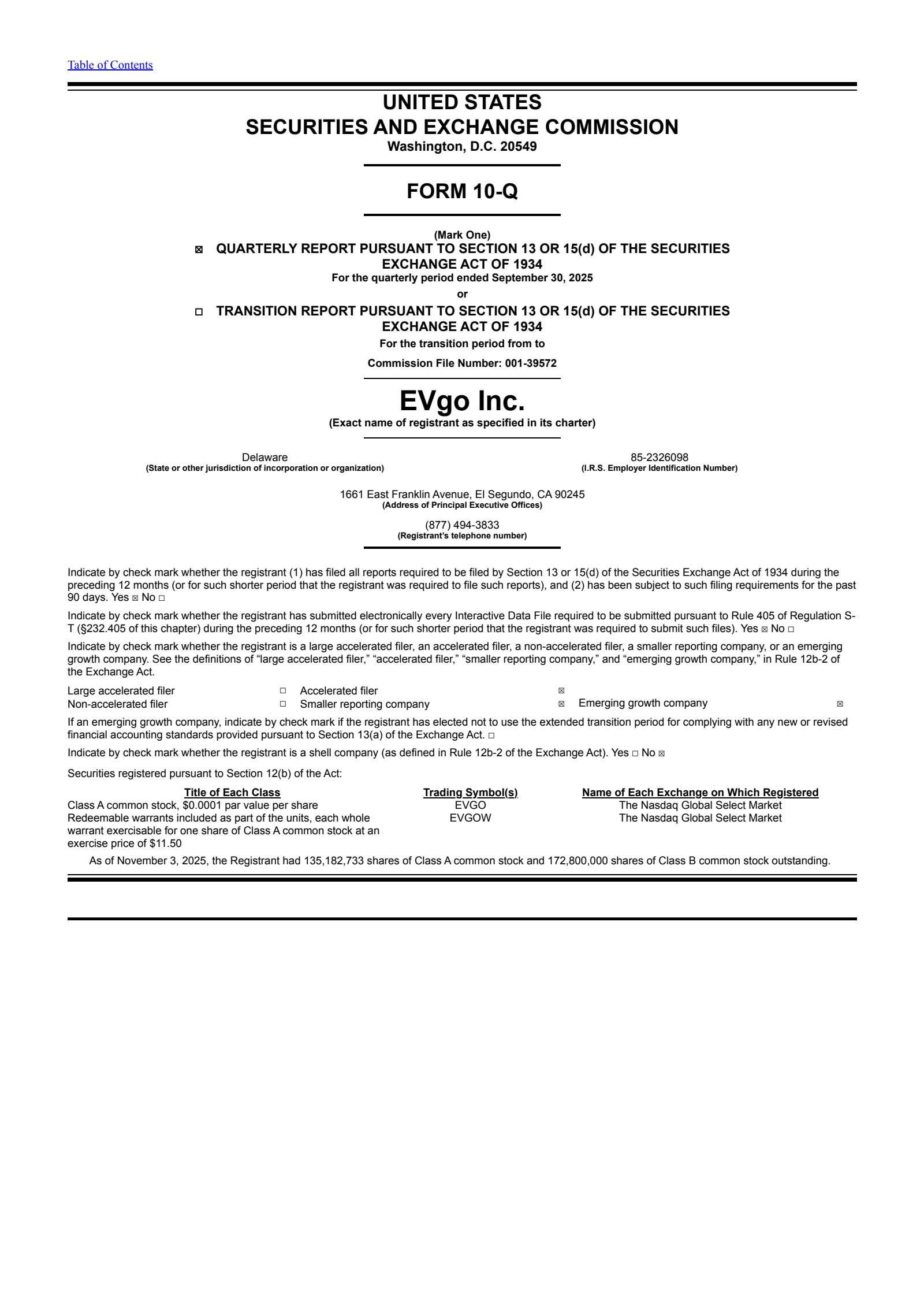 EVgo's Q3 2025 Quarterly Report