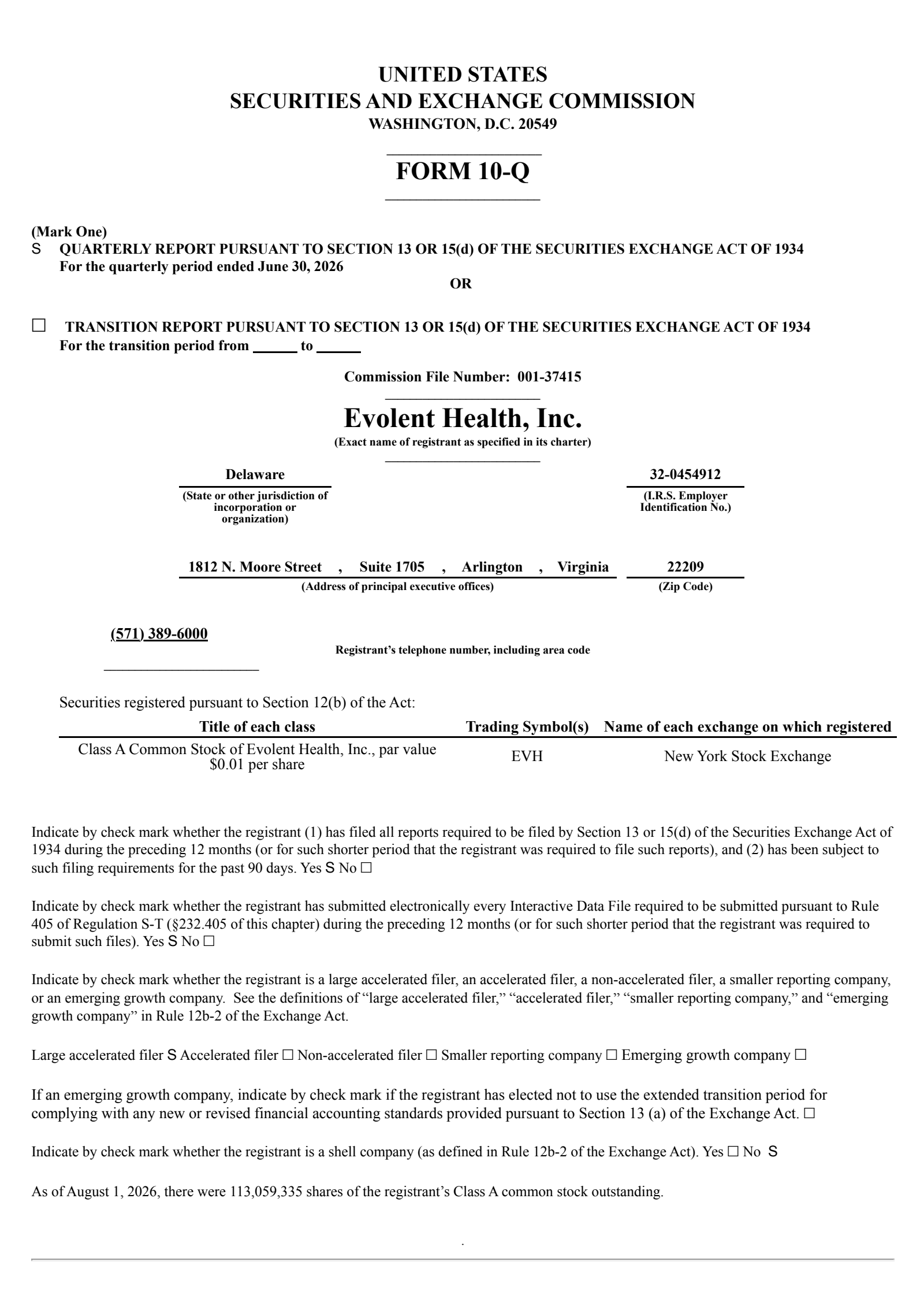 Evolent Health's Q2 2026 Quarterly report