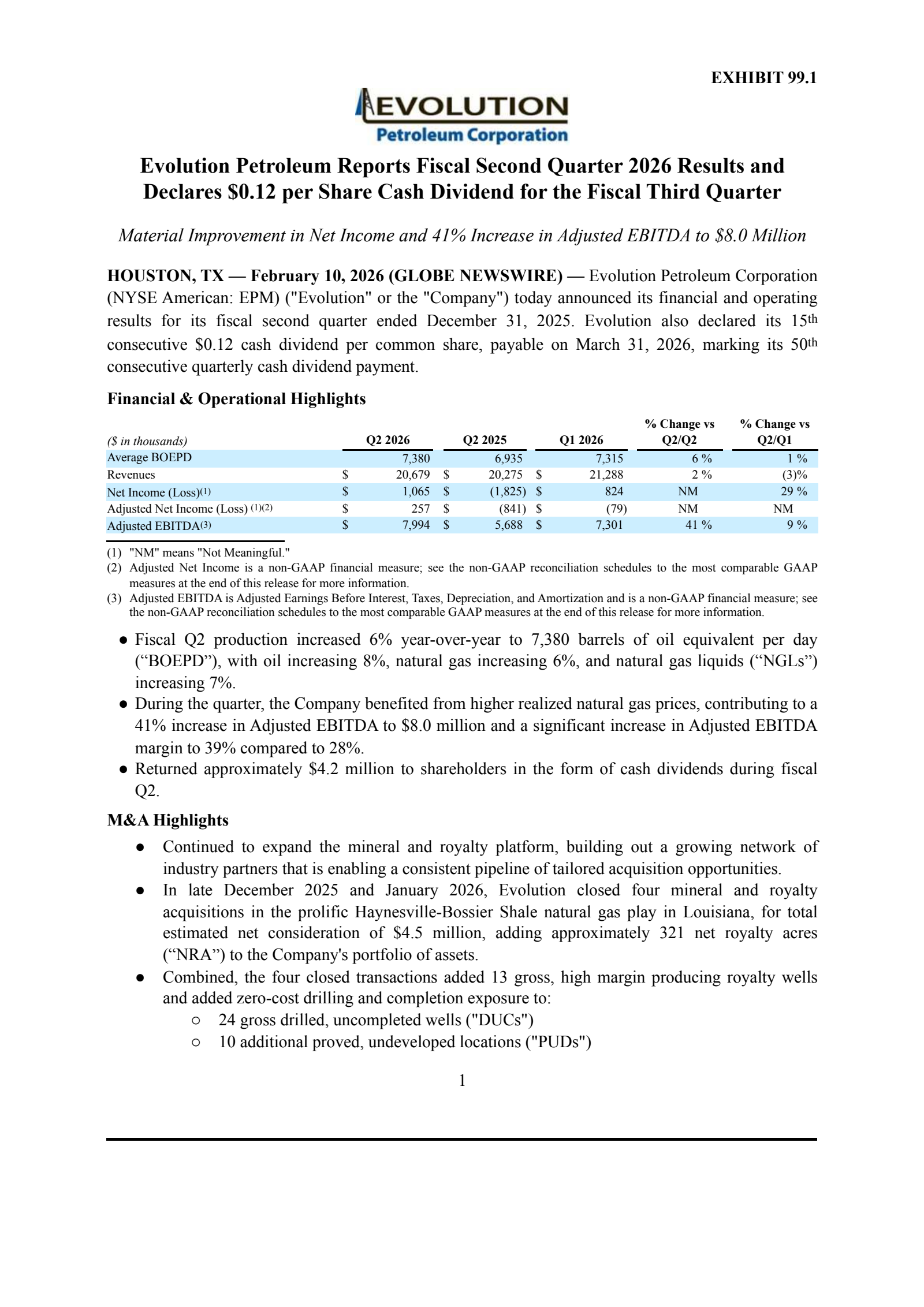 EPM Q2 2026 Earnings Report on 2/10/2026