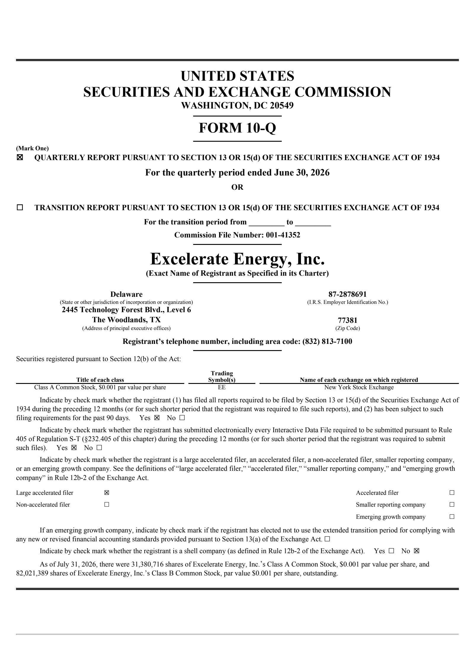 Excelerate Energy's Q2 2026 Quarterly report