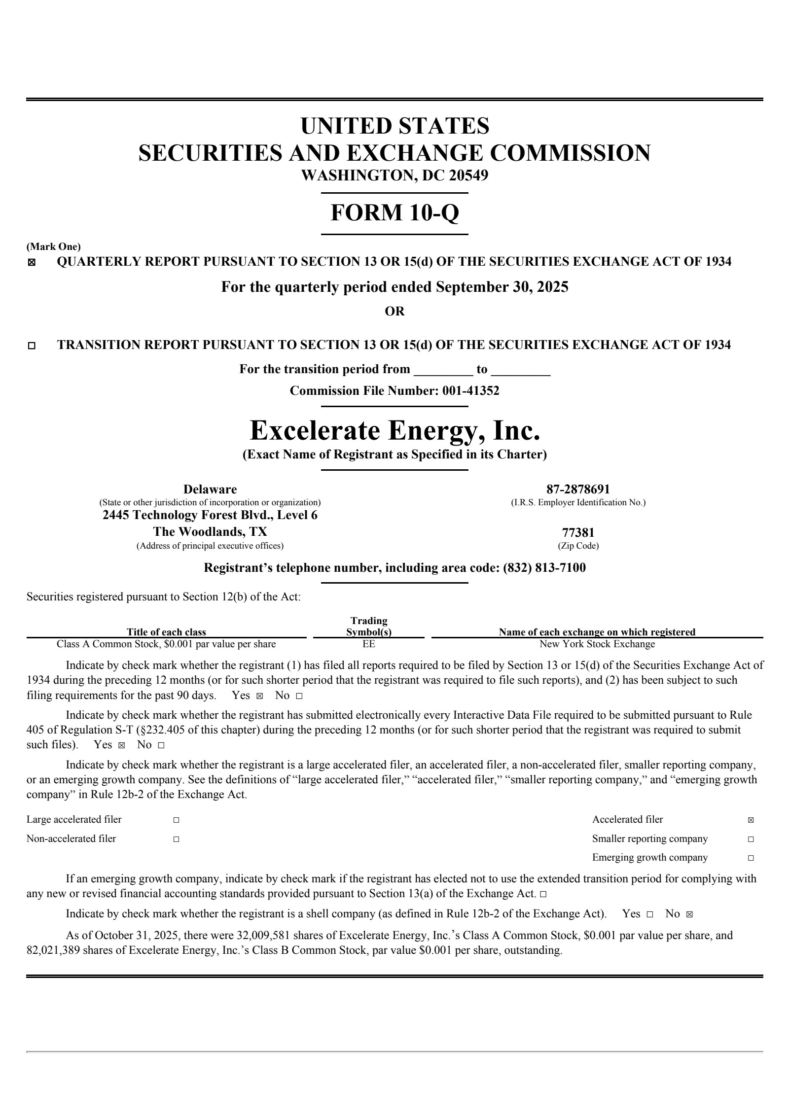 Excelerate Energy's Q3 2025 Quarterly Report