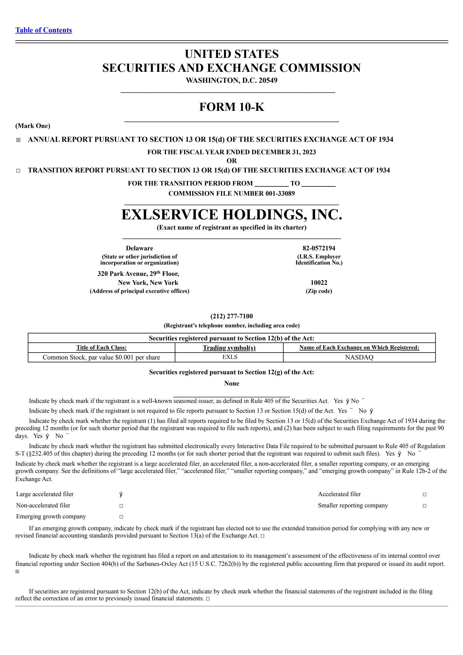 ExlService's Q4 2023 Annual report
