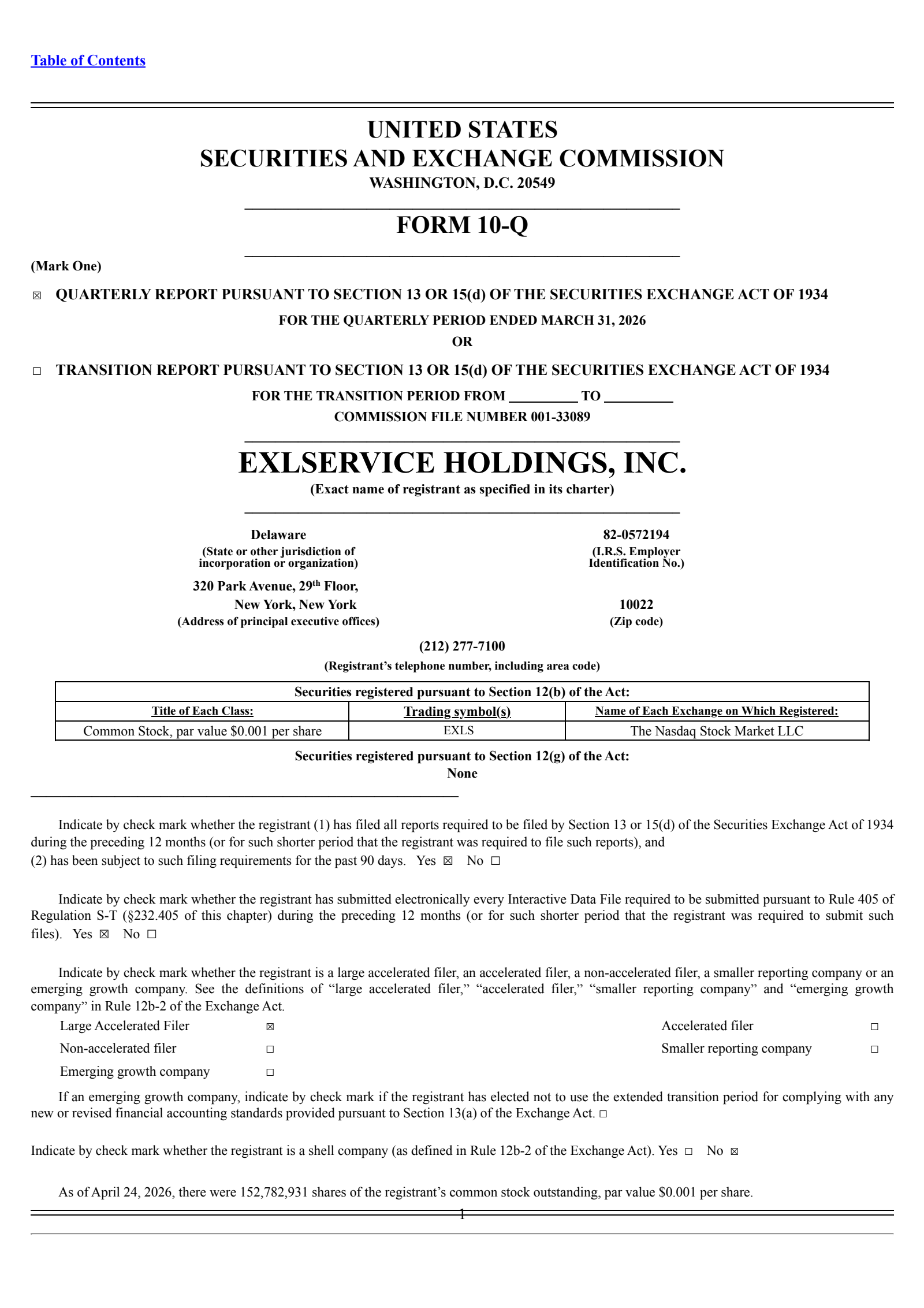 ExlService's Q1 2026 Quarterly report