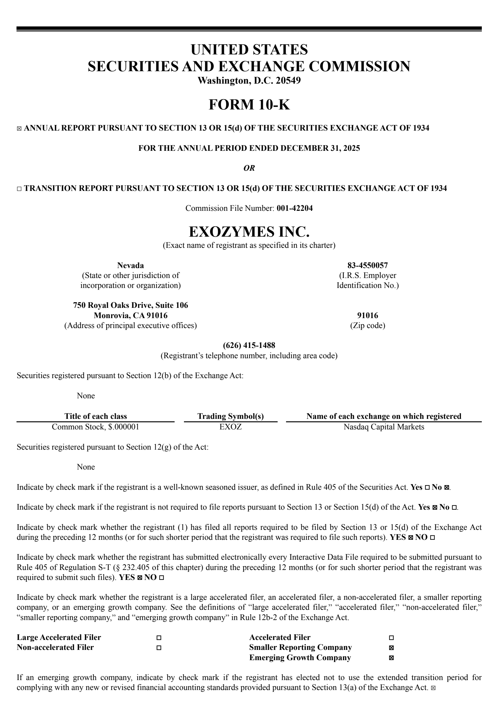 eXoZymes' Q4 2025 Annual report