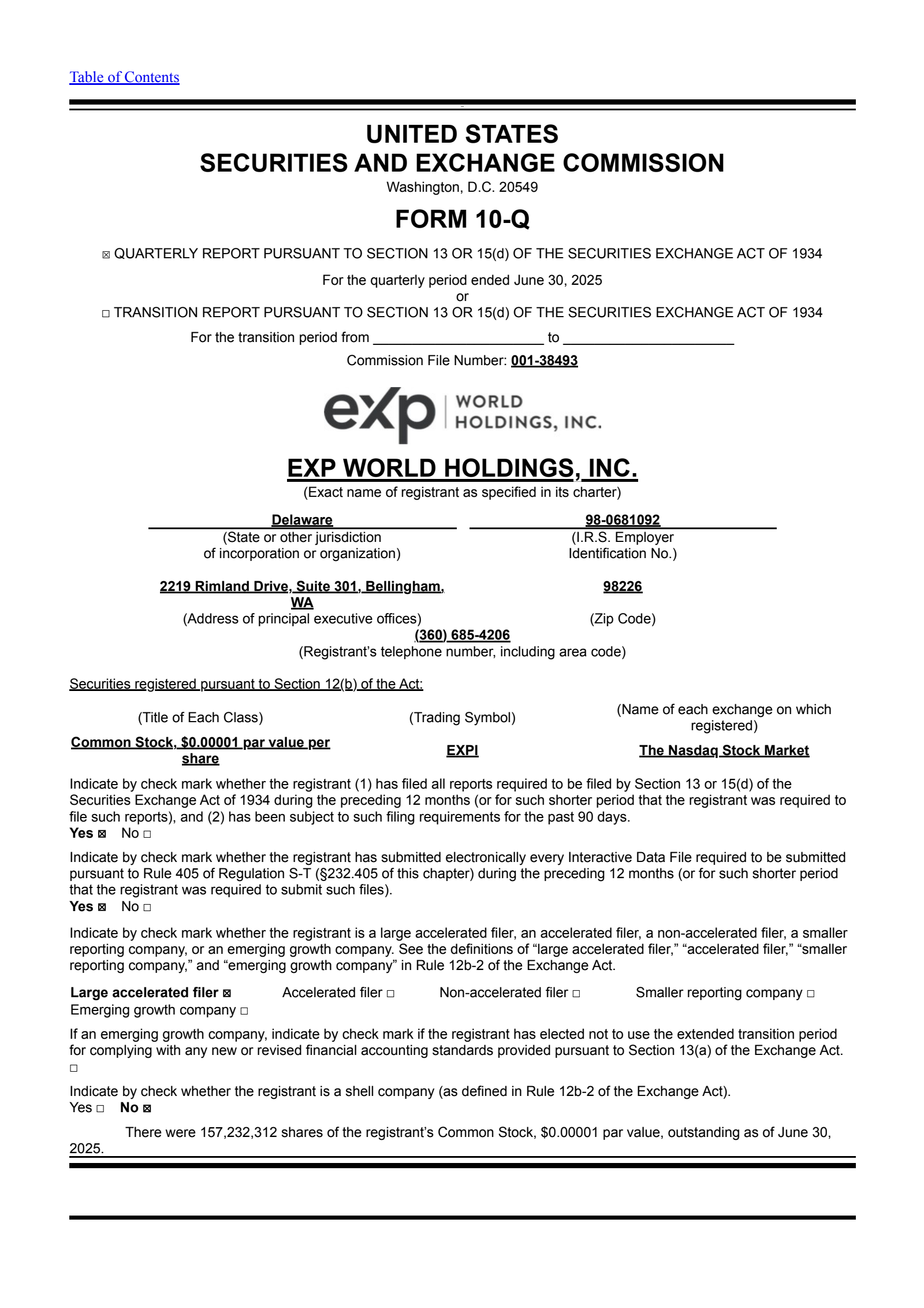 Exp World's Q2 2025 Quarterly report