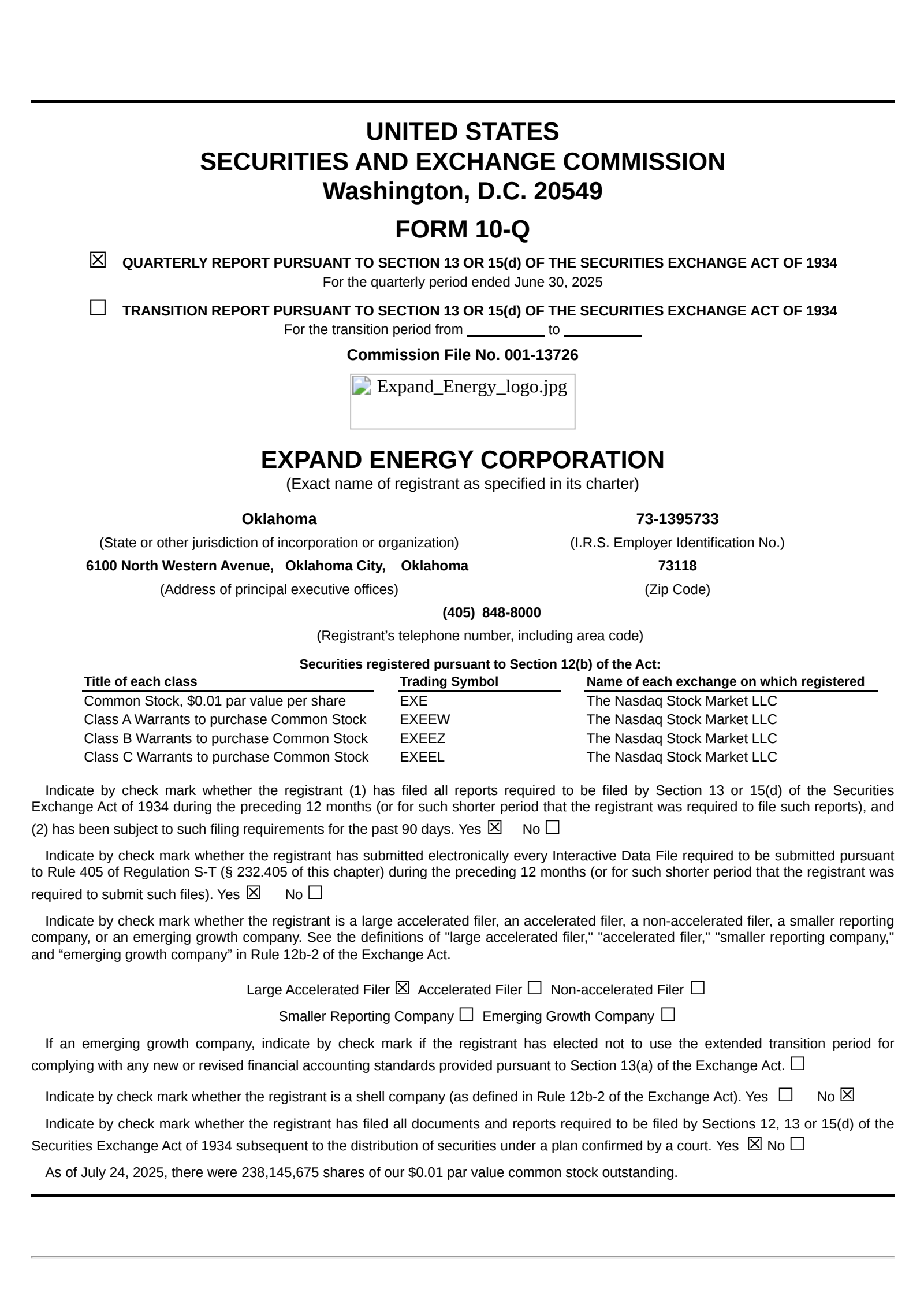 Expand Energy's Q2 2025 Quarterly report