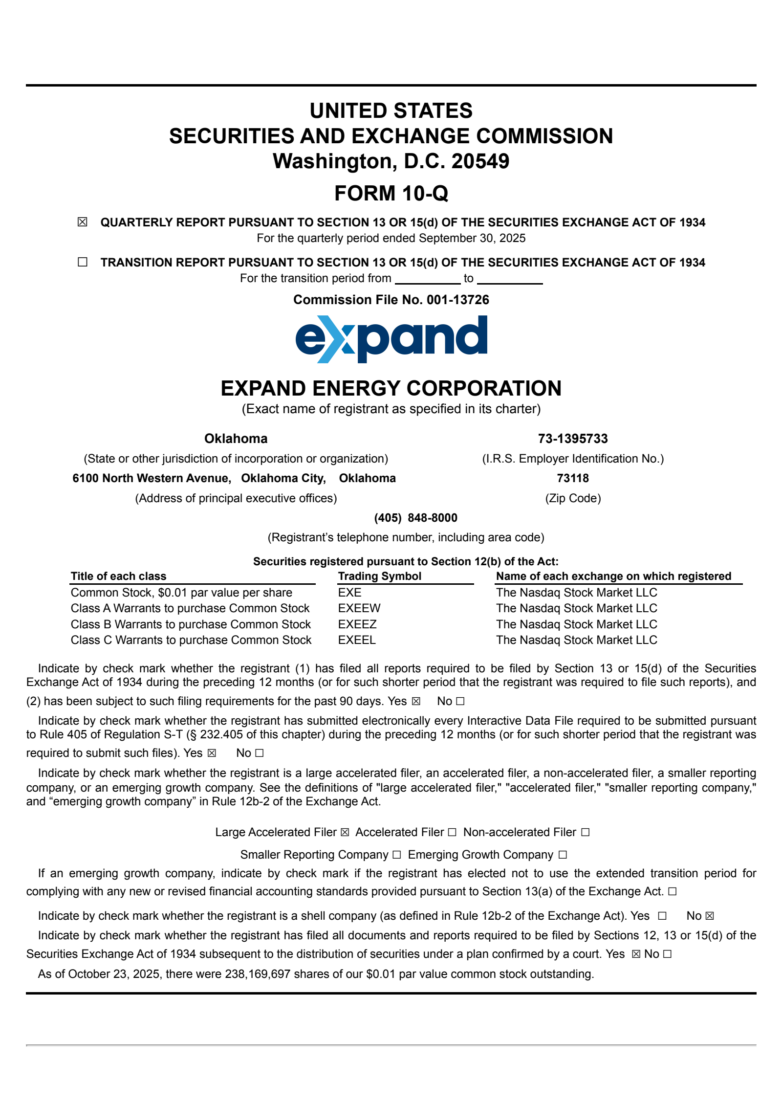 Expand Energy's Q3 2025 Quarterly Report