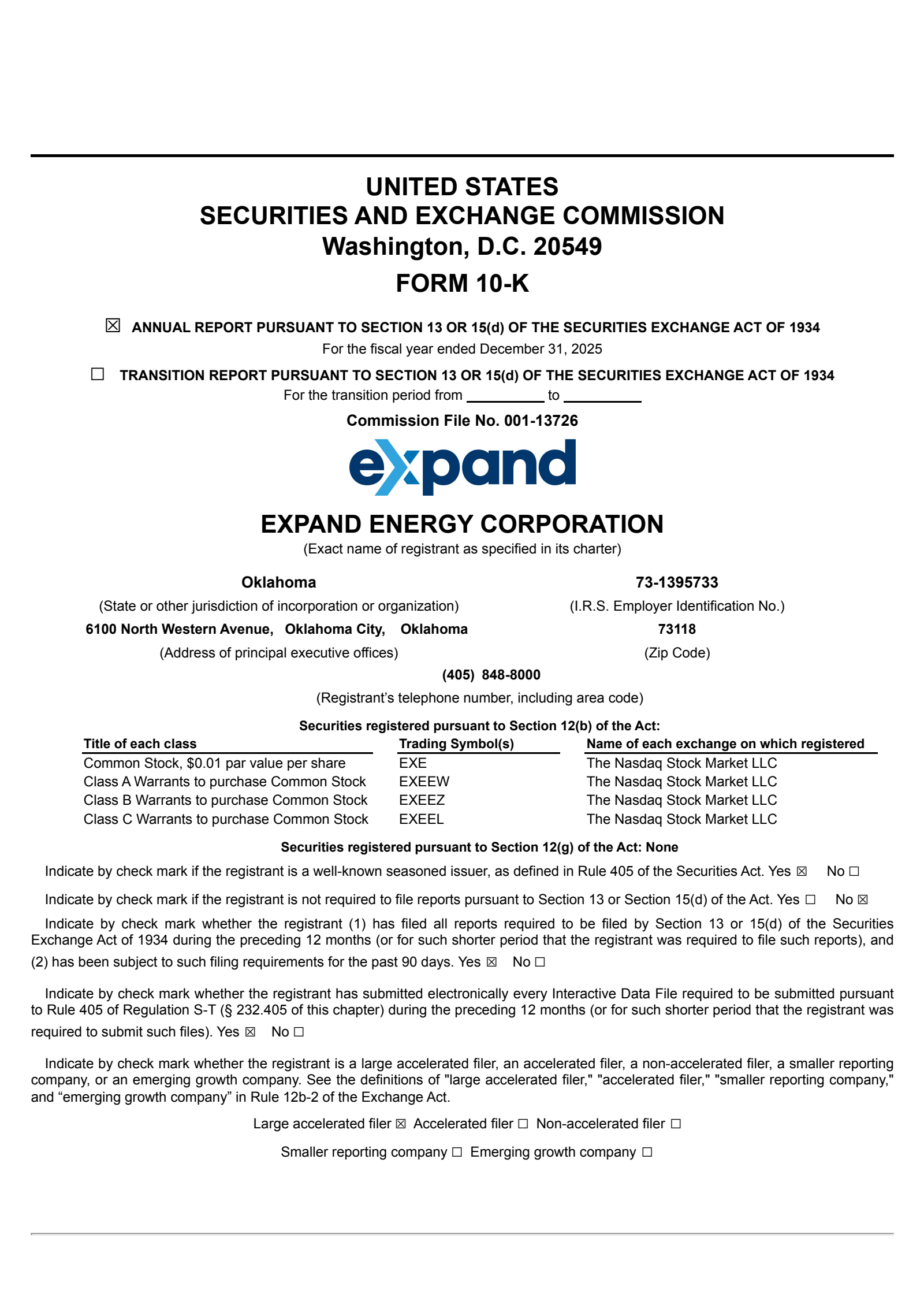 Expand Energy's Q4 2025 Annual report