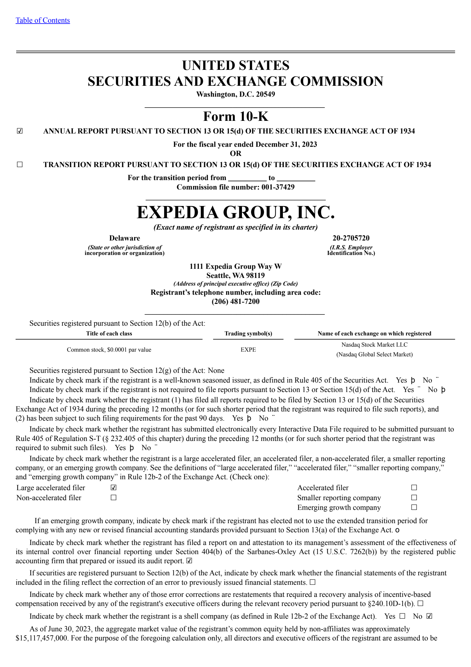 EXPE Q4 2023 Earnings Report on 2/8/2024