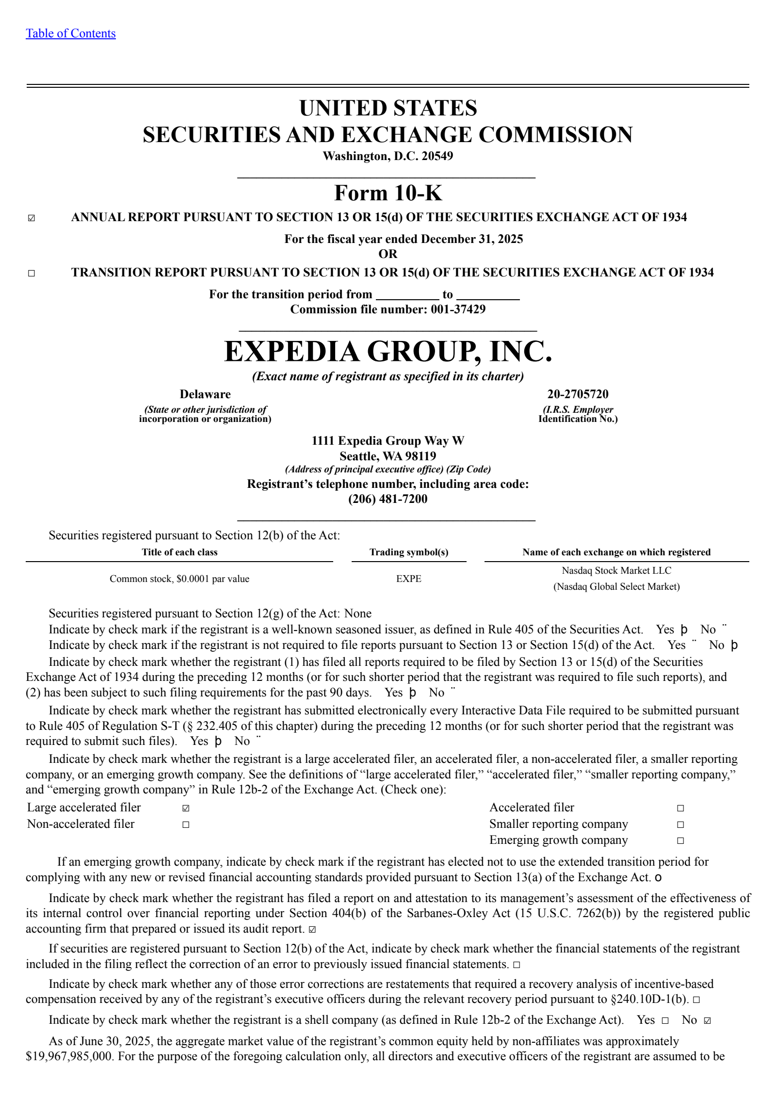 Expedia Group's Q4 2025 Annual report