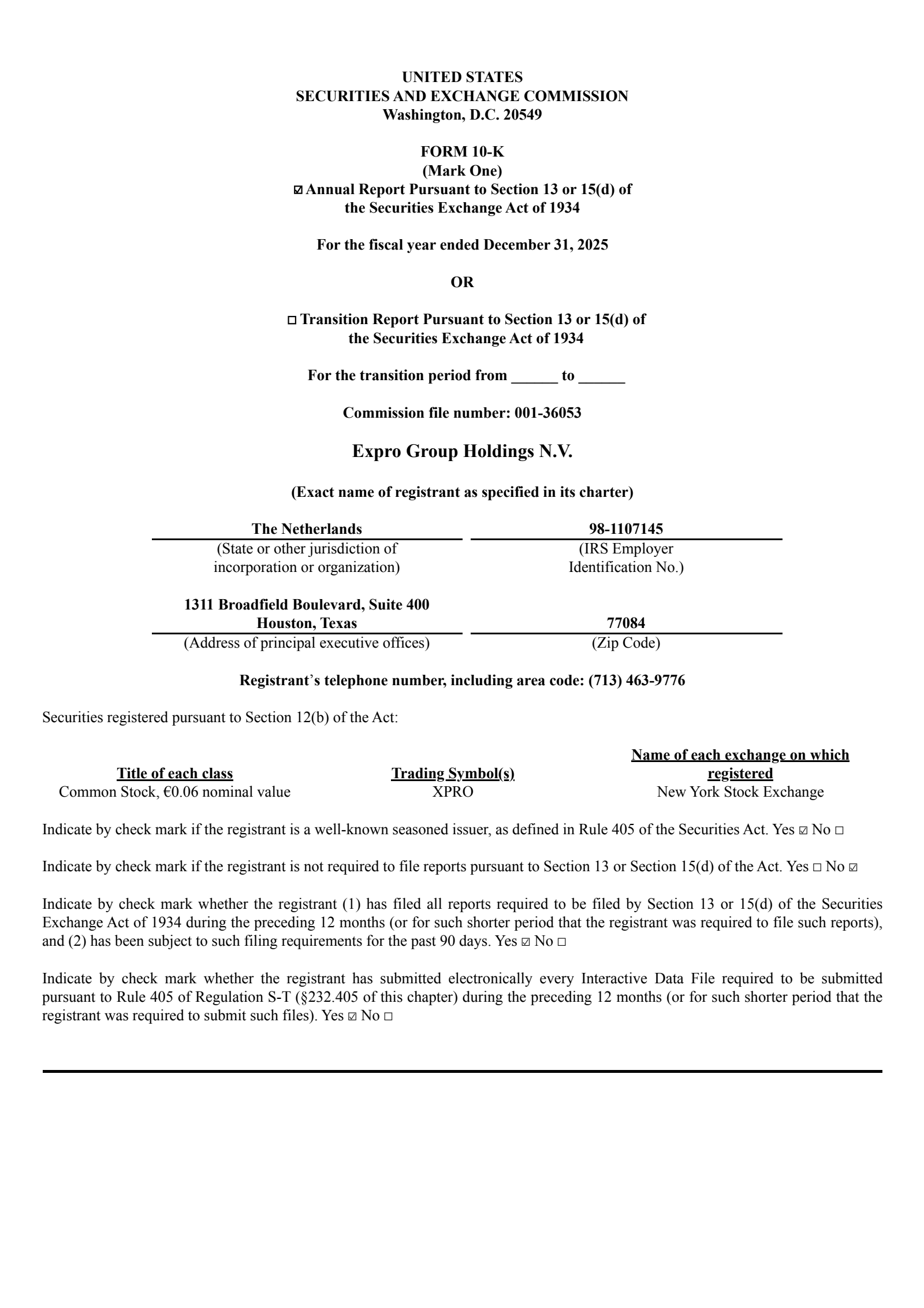 Expro Group's Q4 2025 Annual report