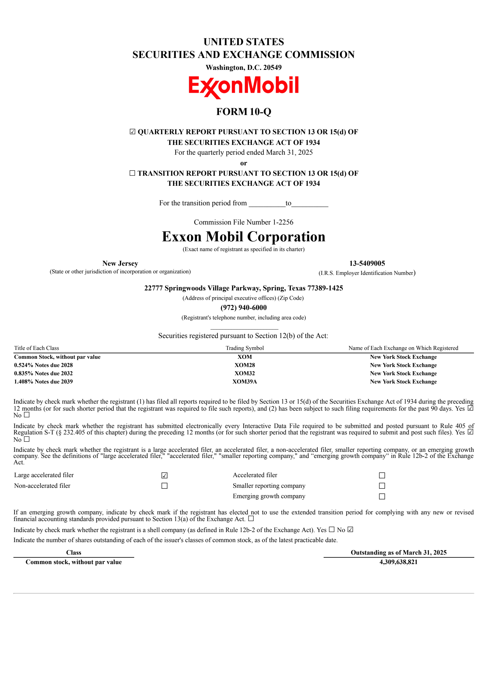 ExxonMobil's Q1 2025 Quarterly Report